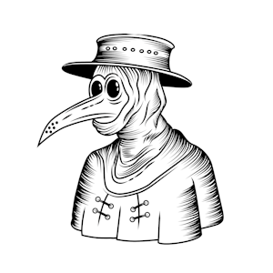 Costume Médecin De Peste Halloween - Robe Noire, Masque à Bec, Capuche - 12 Pièces, Taille S à XXL