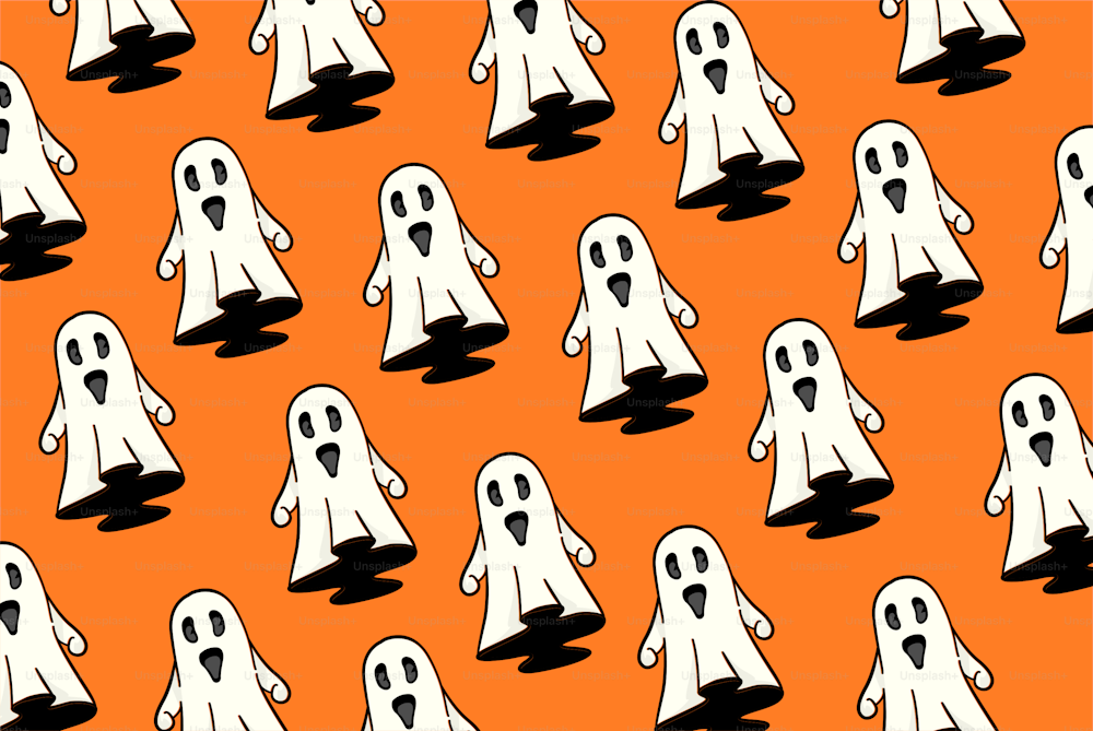 Cute ghost halloween texture background desing. Vector illustration,