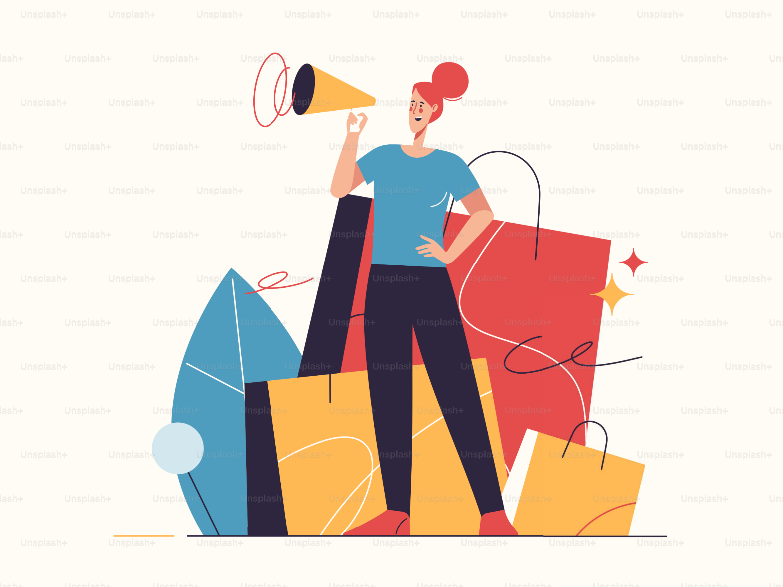 Ilustrasi vektor tentang subjek e-commerce, penjualan, promosi, belanja online.