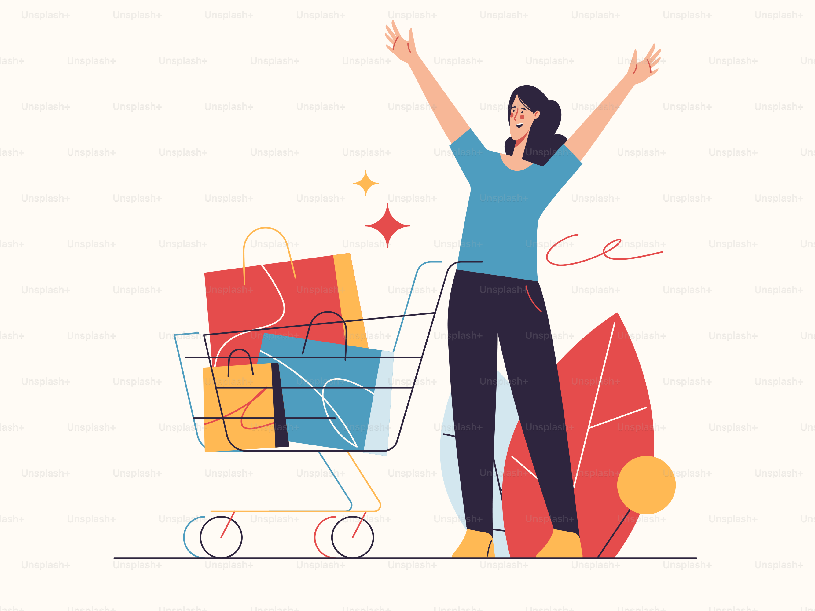 Vector illustration on the subject of e-commerce, sale, promotions, online shopping.
