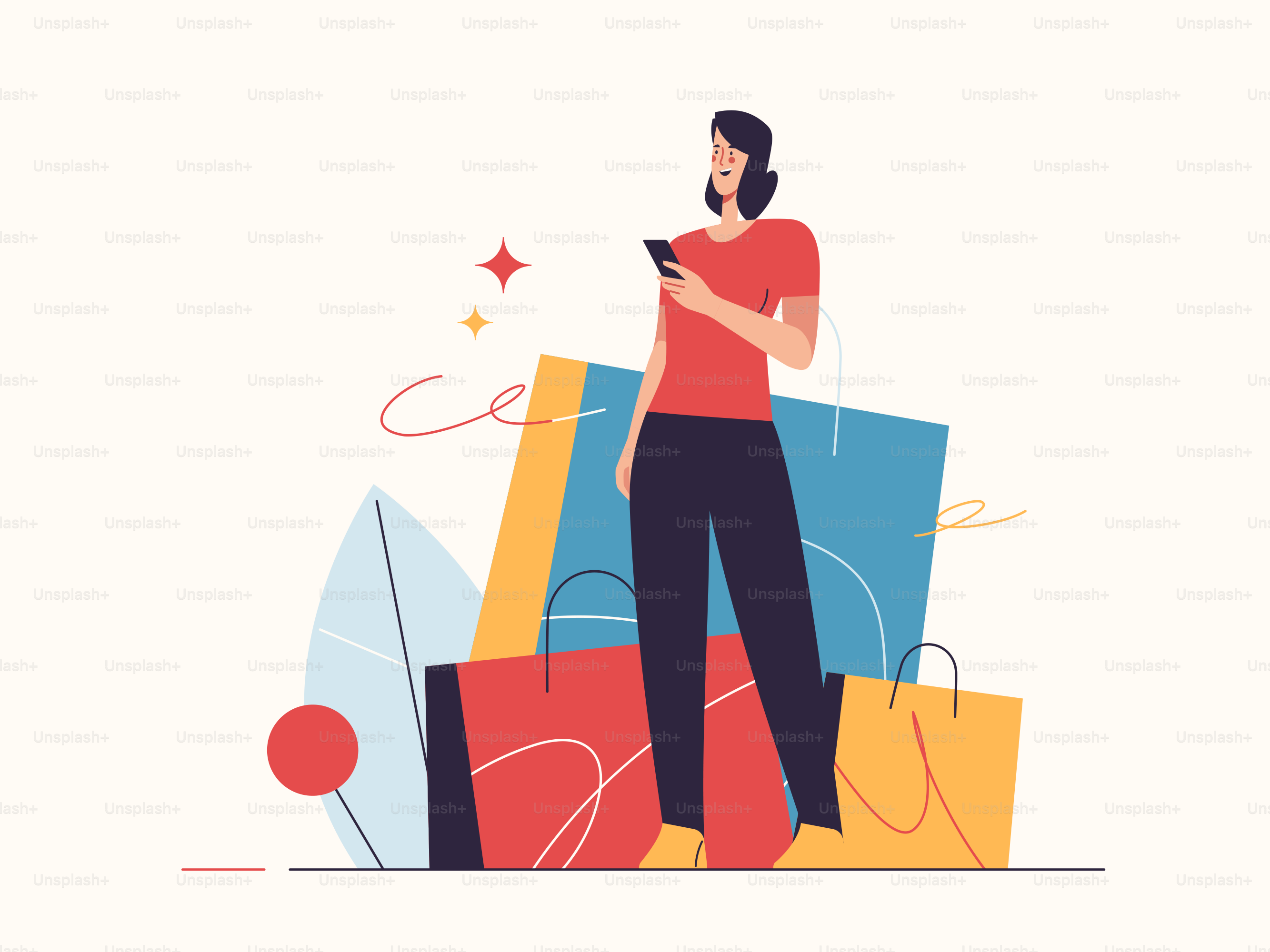 Vector illustration on the subject of e-commerce, sale, promotions, online shopping.