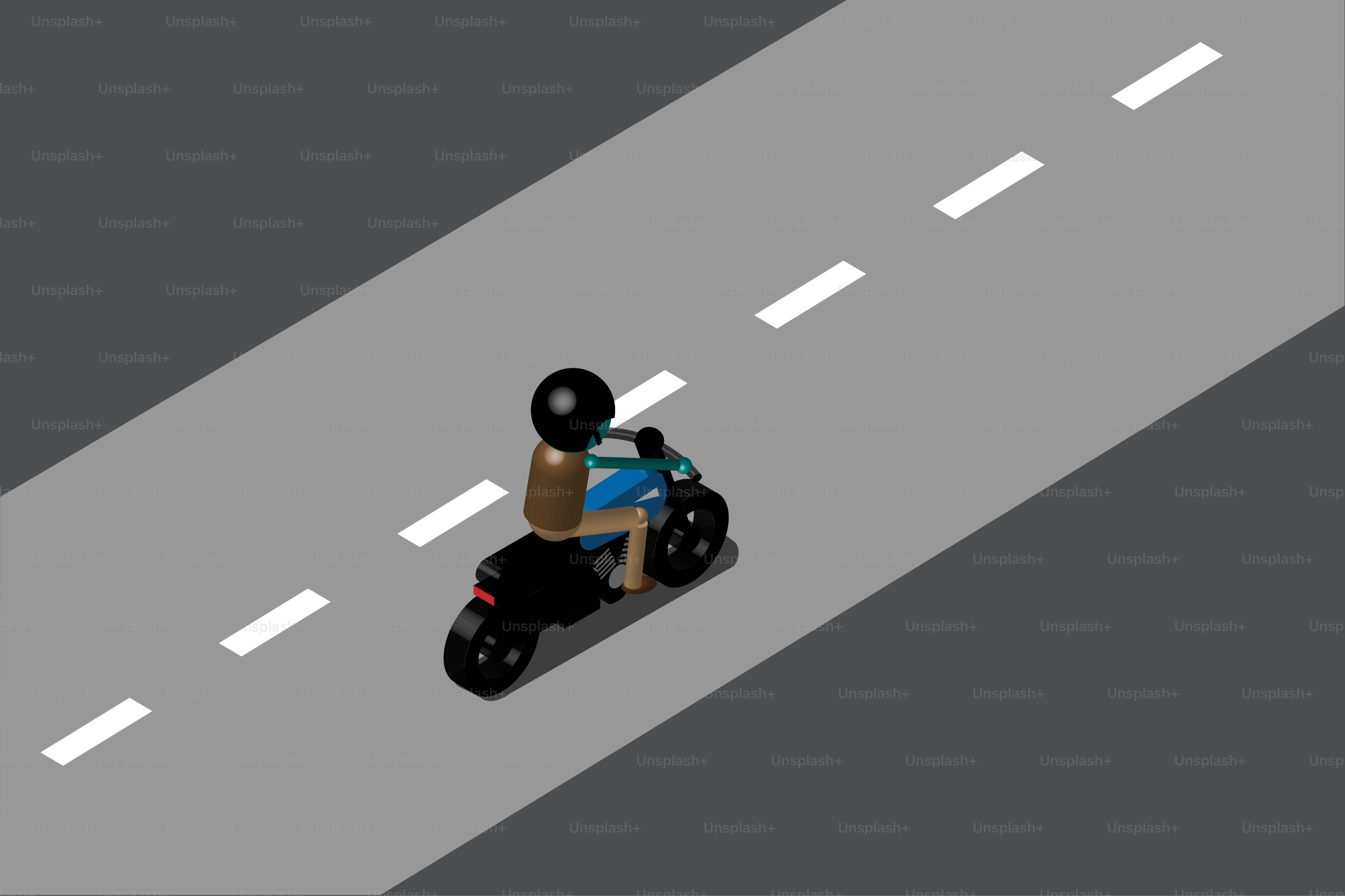 誰かがバイクでダッシュロードを走っています。