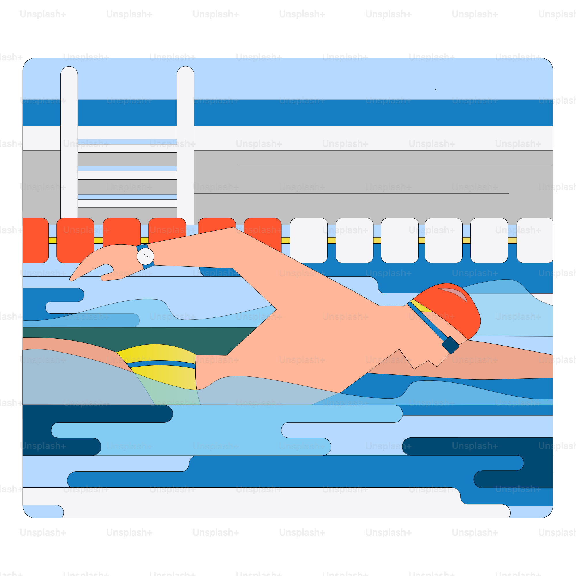 Swimmer performing freestyle stroke in a pool