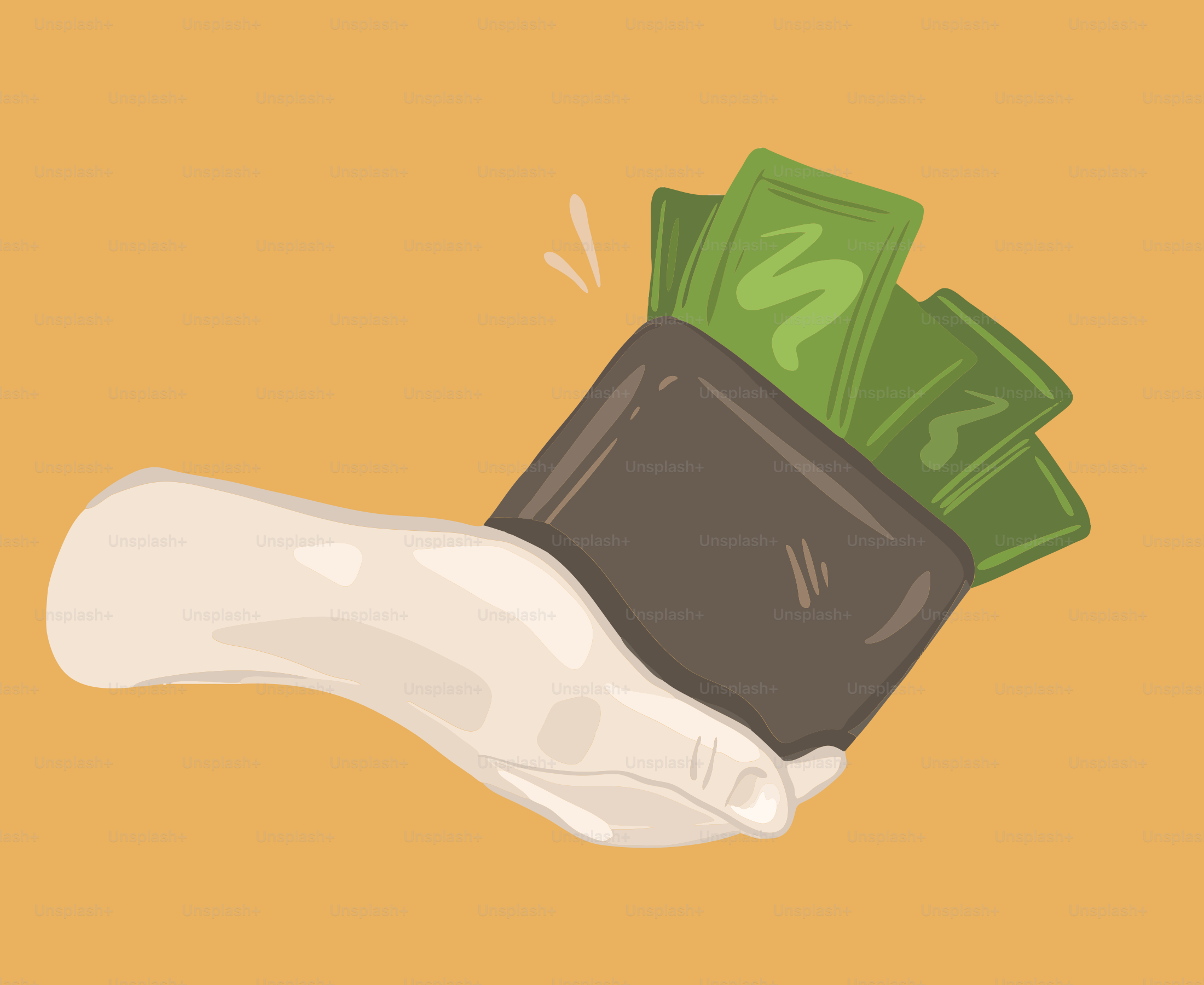 Mit einer Brieftasche voller Bargeld in der Hand