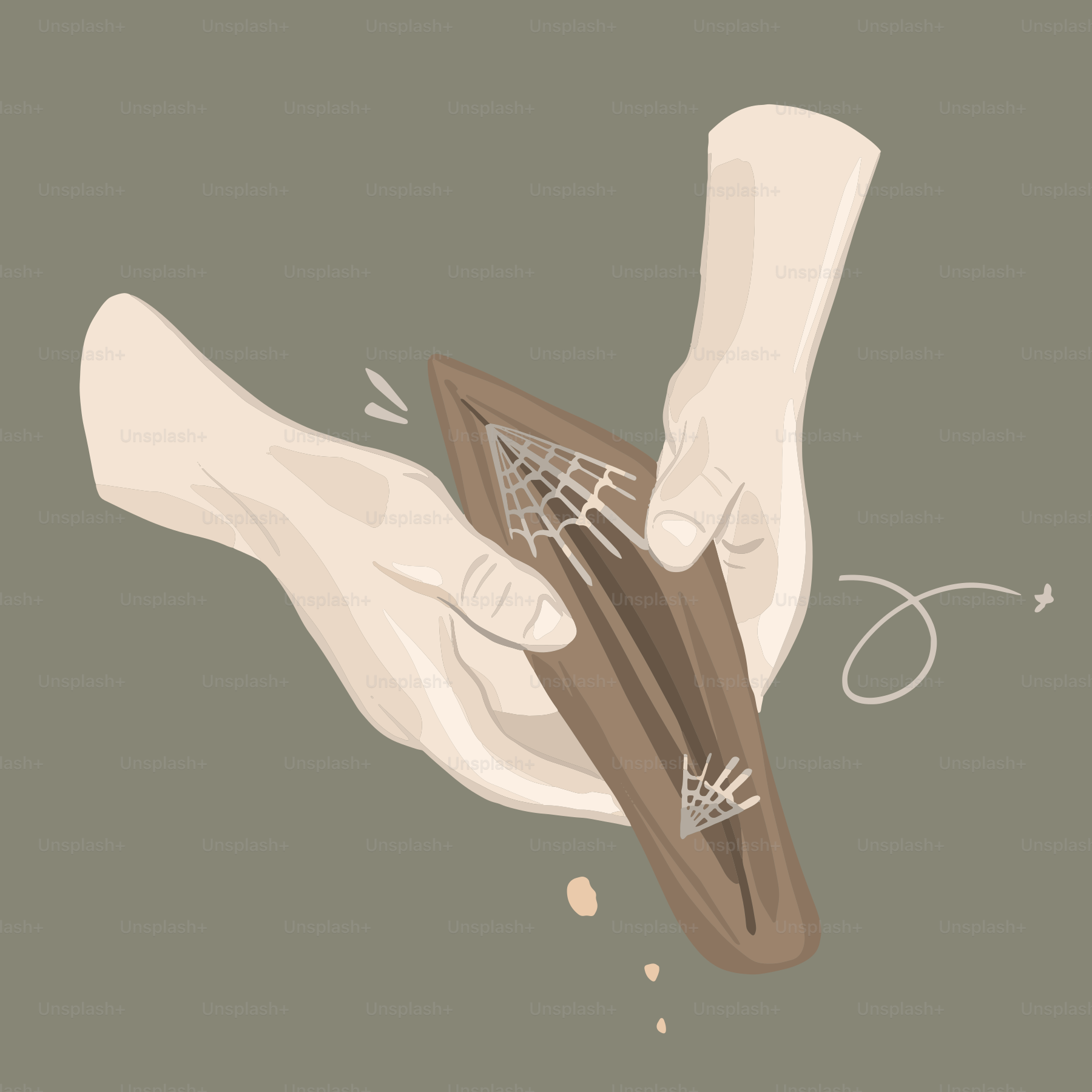 Hands holding a wooden instrument with metal tines.