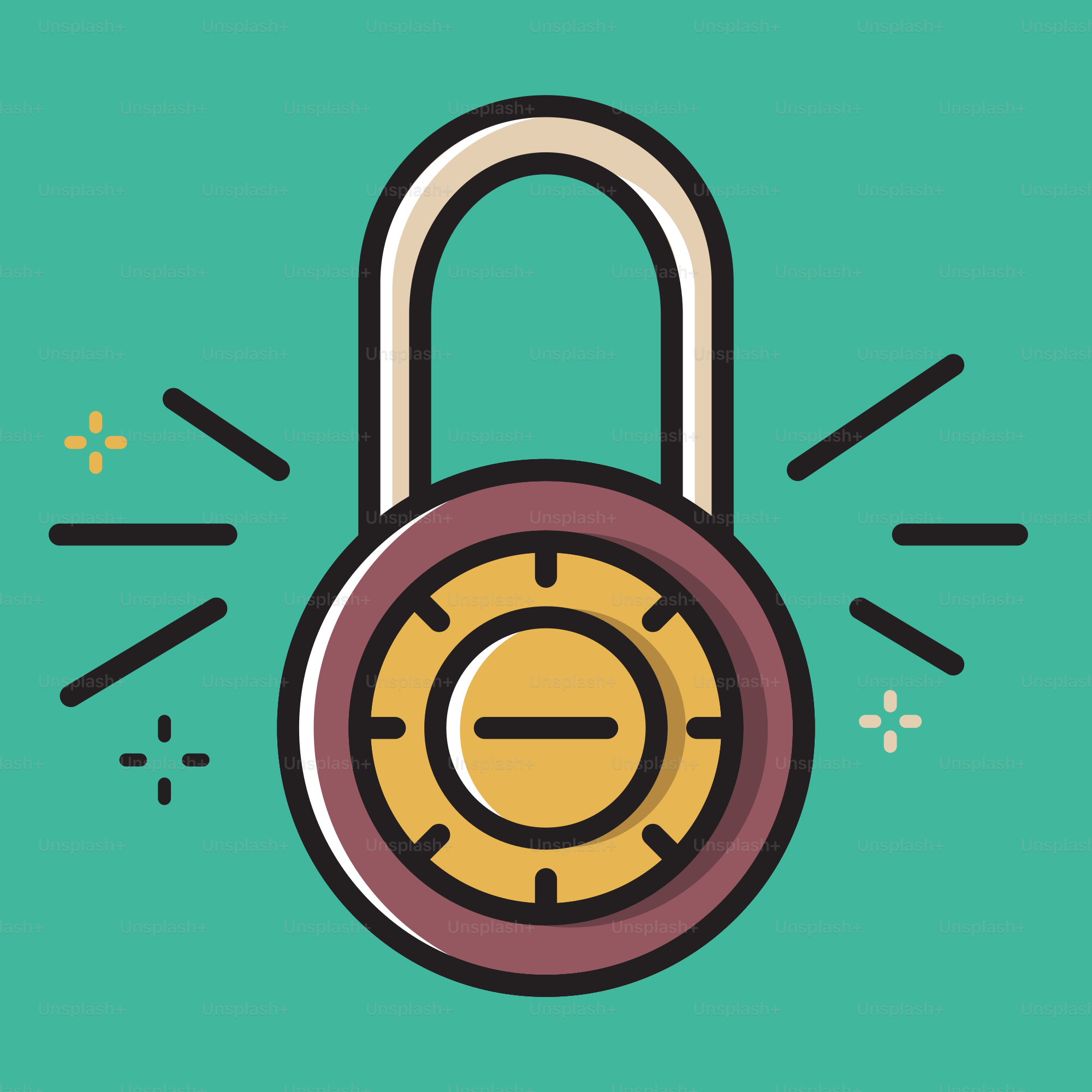 Uma fechadura estilizada com um mostrador combinado