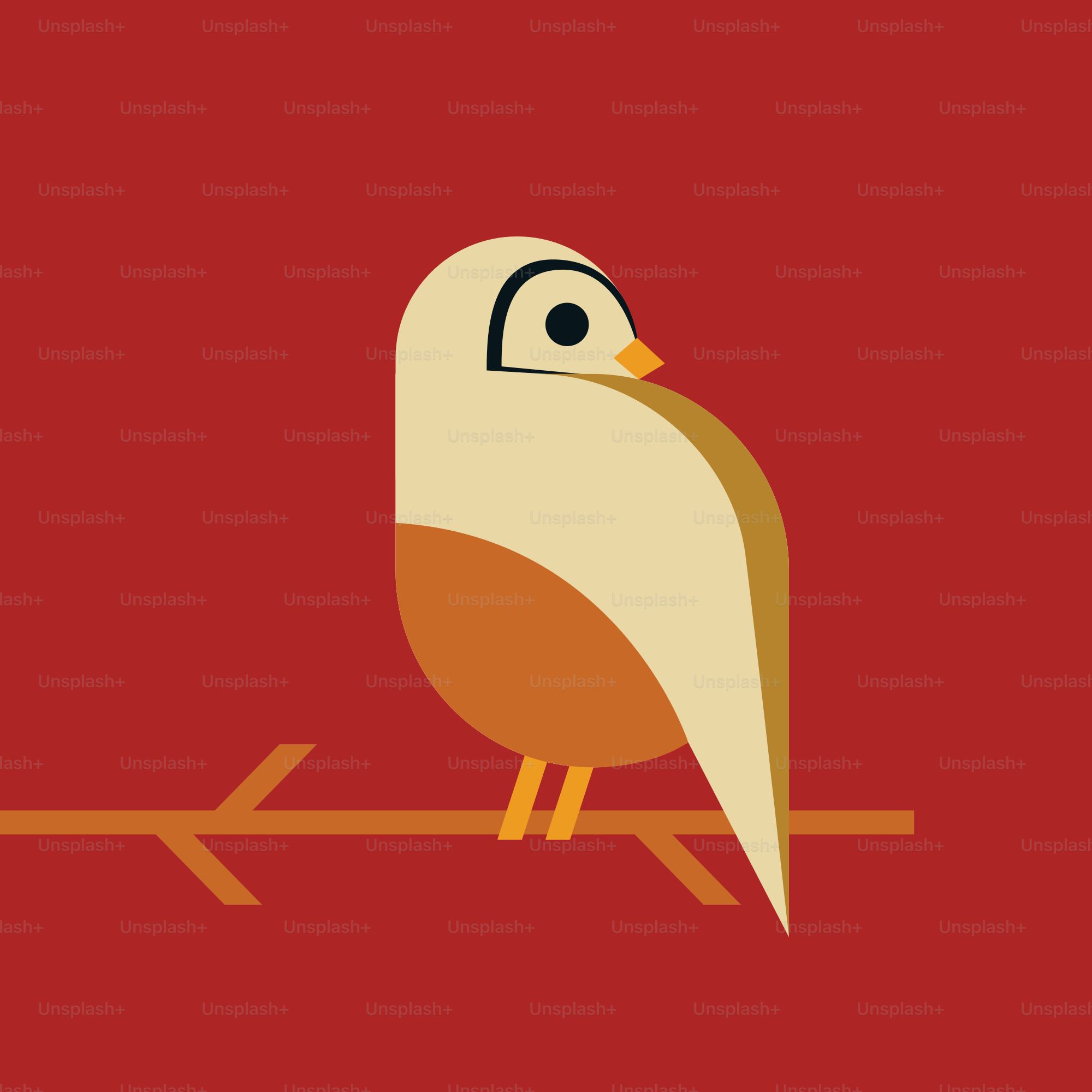 un oiseau assis sur une branche au fond rouge