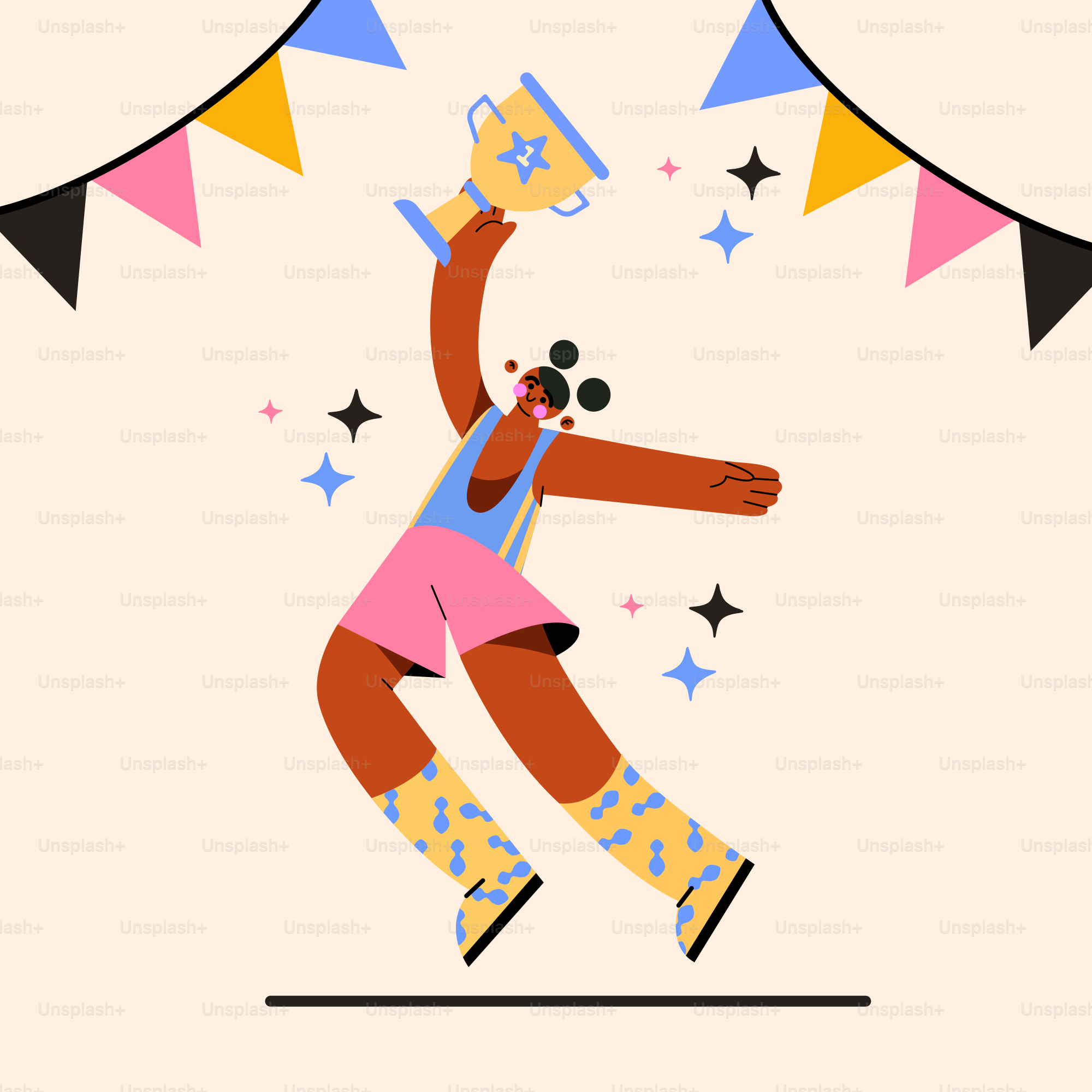 Una tarjeta con la imagen de una persona sosteniendo un trofeo