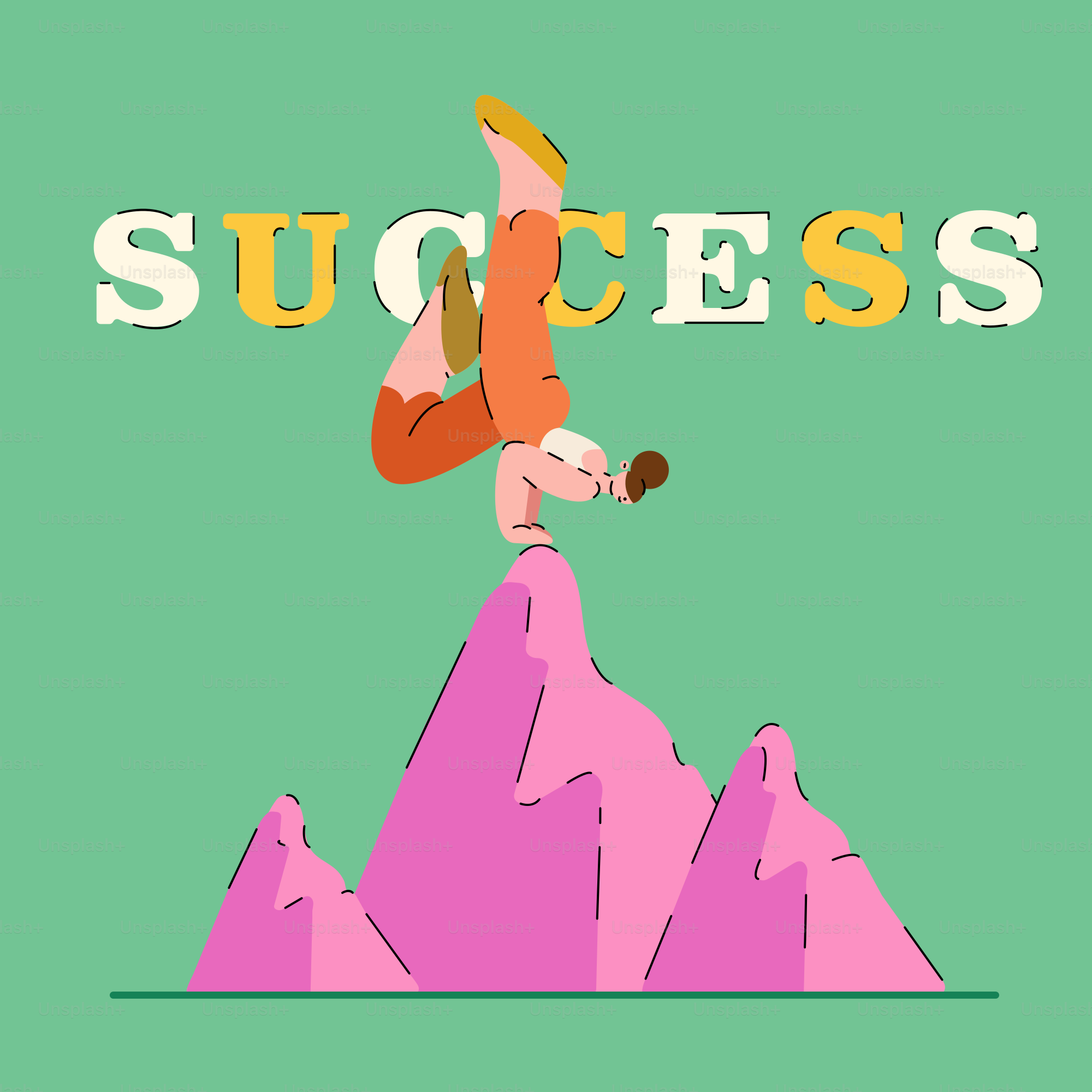 Un hombre haciendo un parado de manos en la cima de una montaña