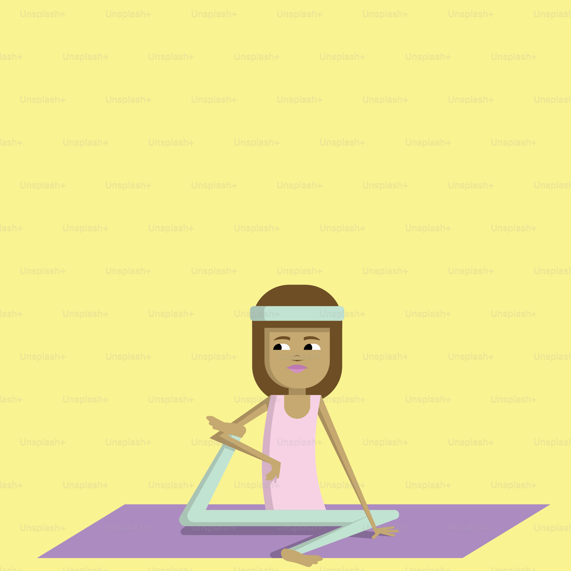Woman in yoga pose on mat