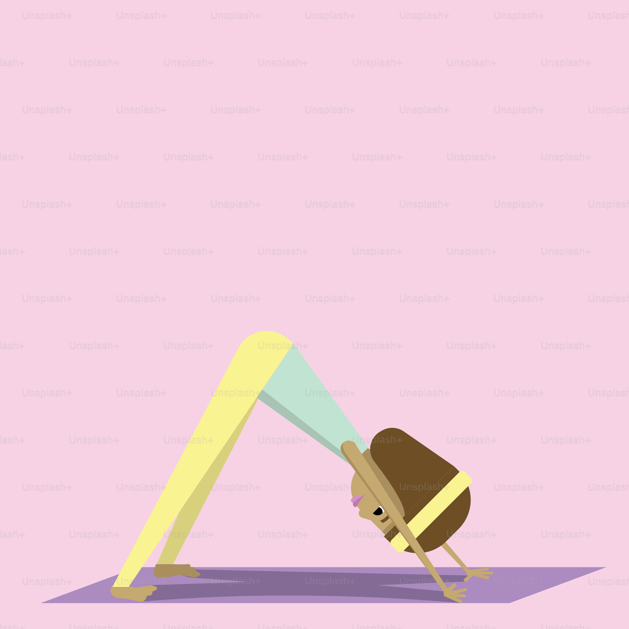 A cartoon avocado doing a downward-facing dog yoga pose.