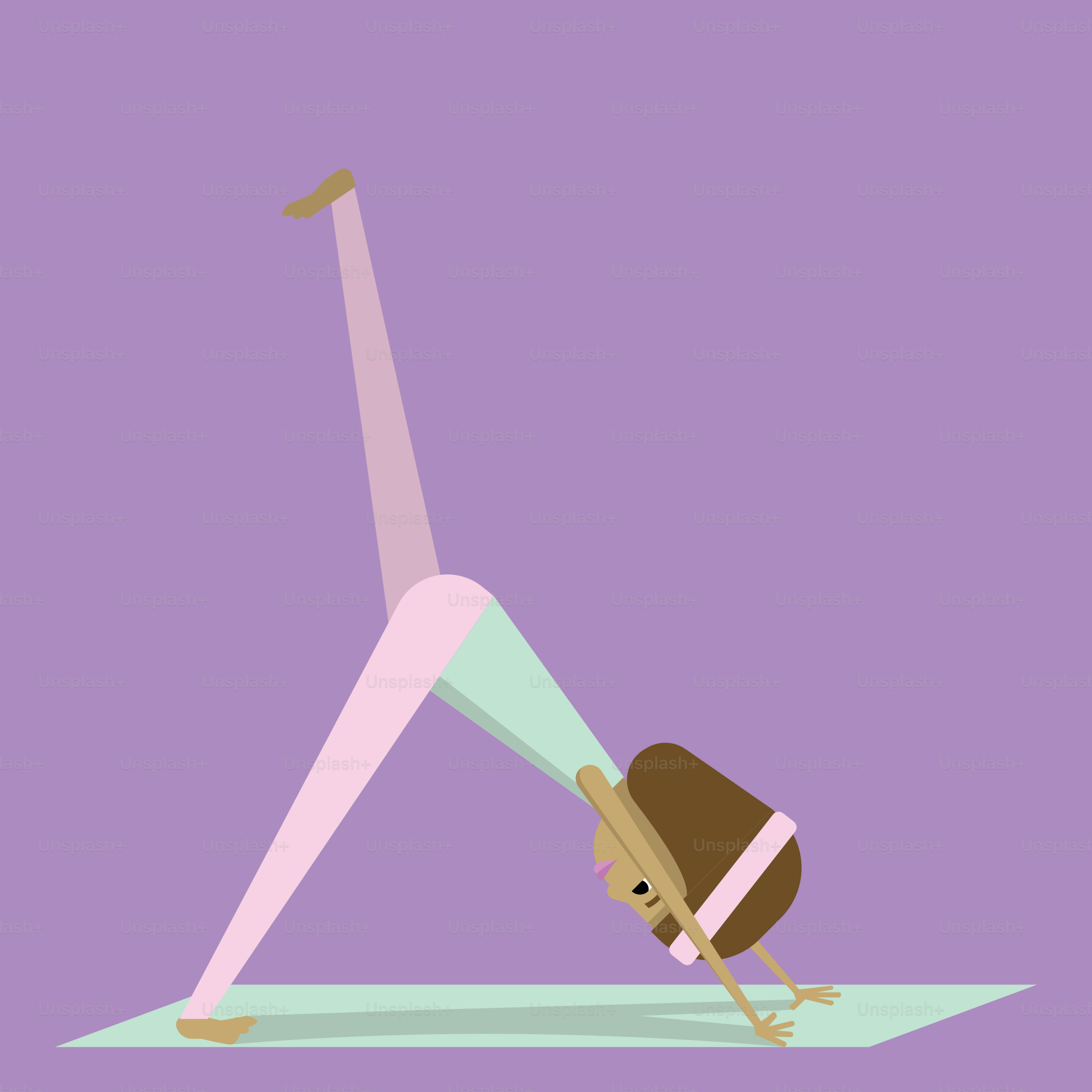 A woman in a yoga pose on a mat.