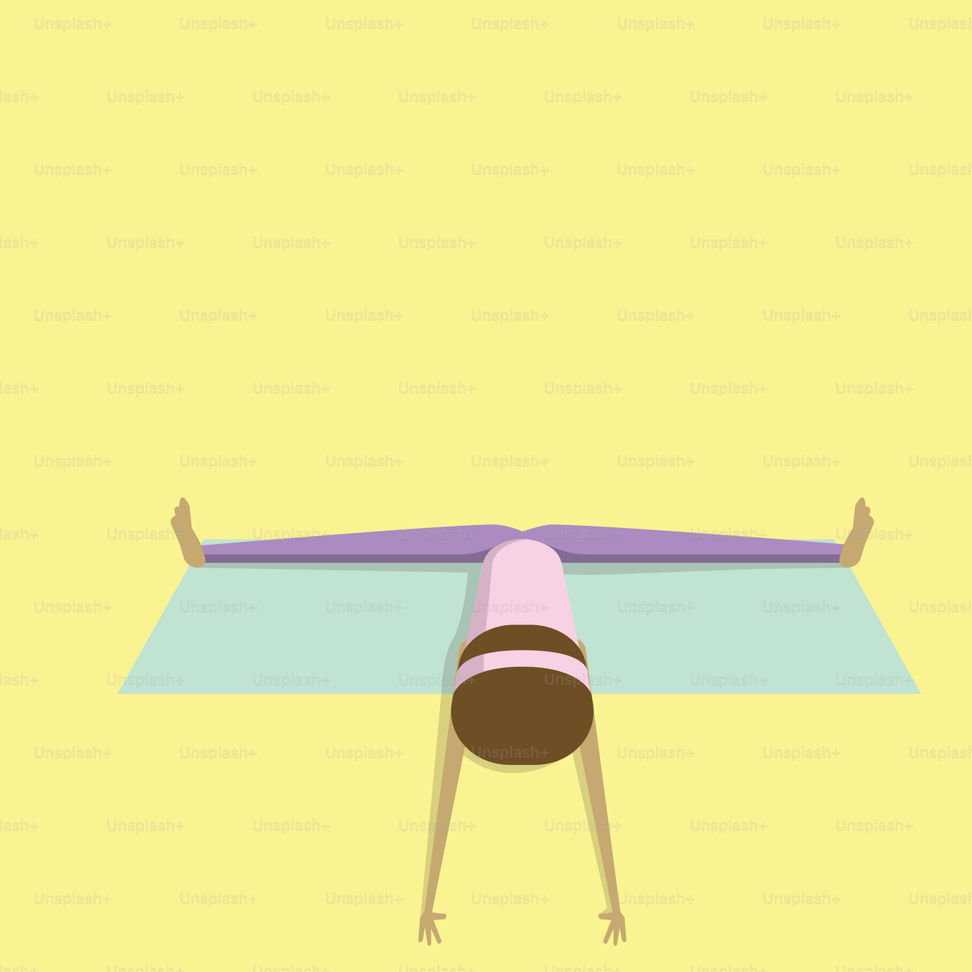Person doing a wide-legged forward fold yoga pose.