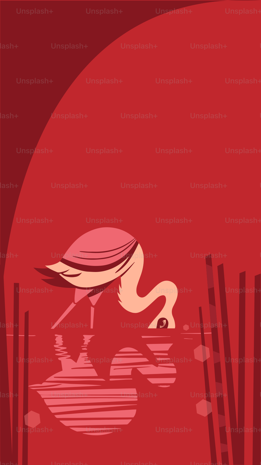 水の中に立っている鳥