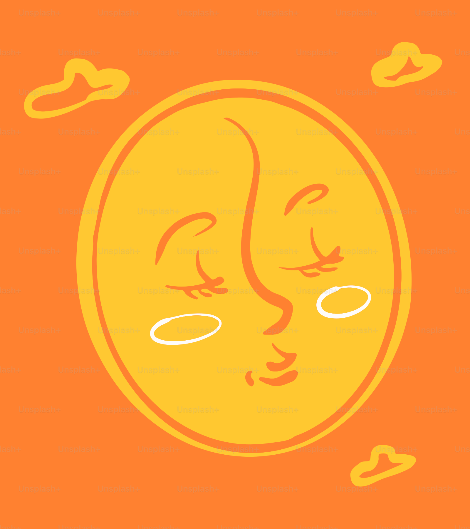 a drawing of a woman's face in a circle