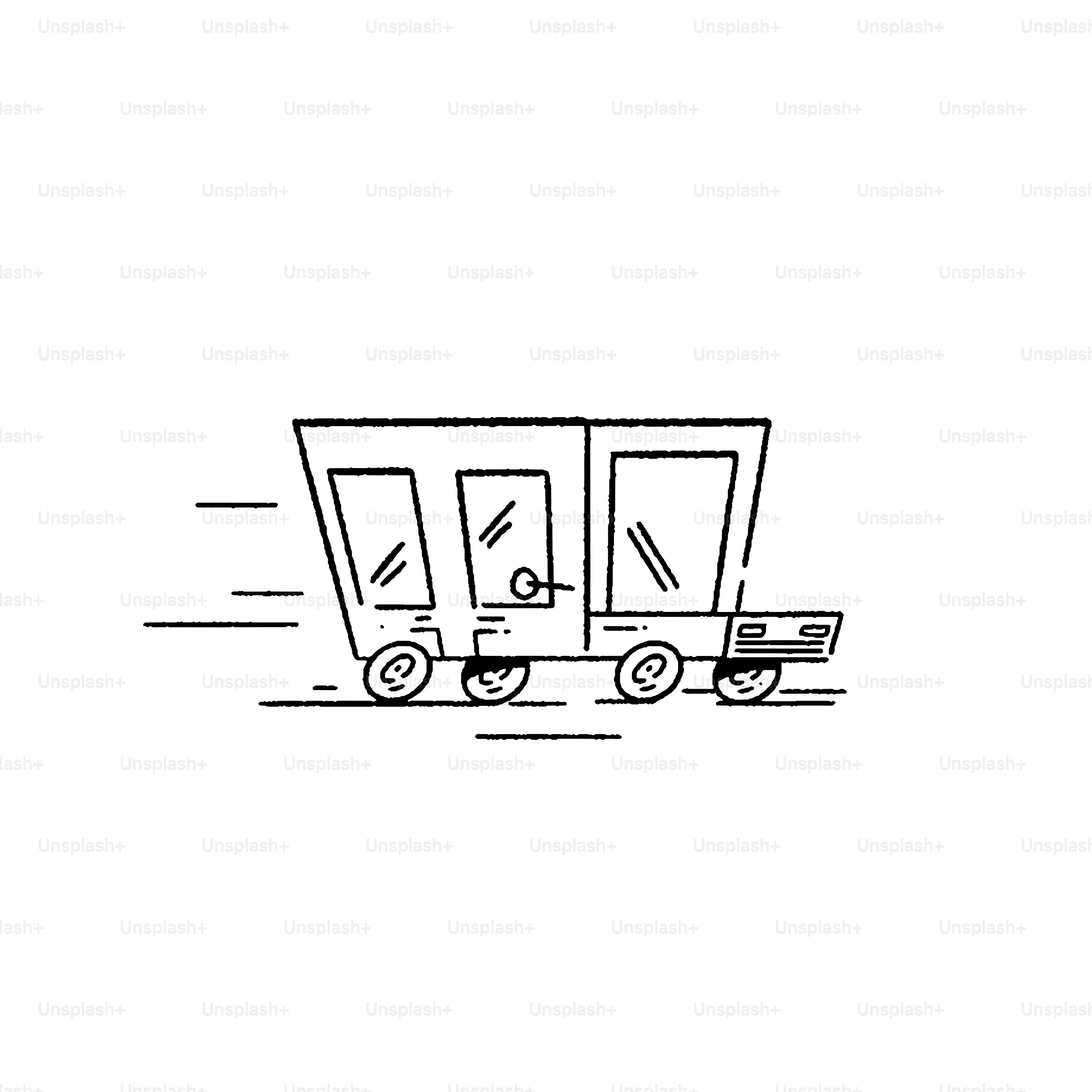 a black and white drawing of a train car