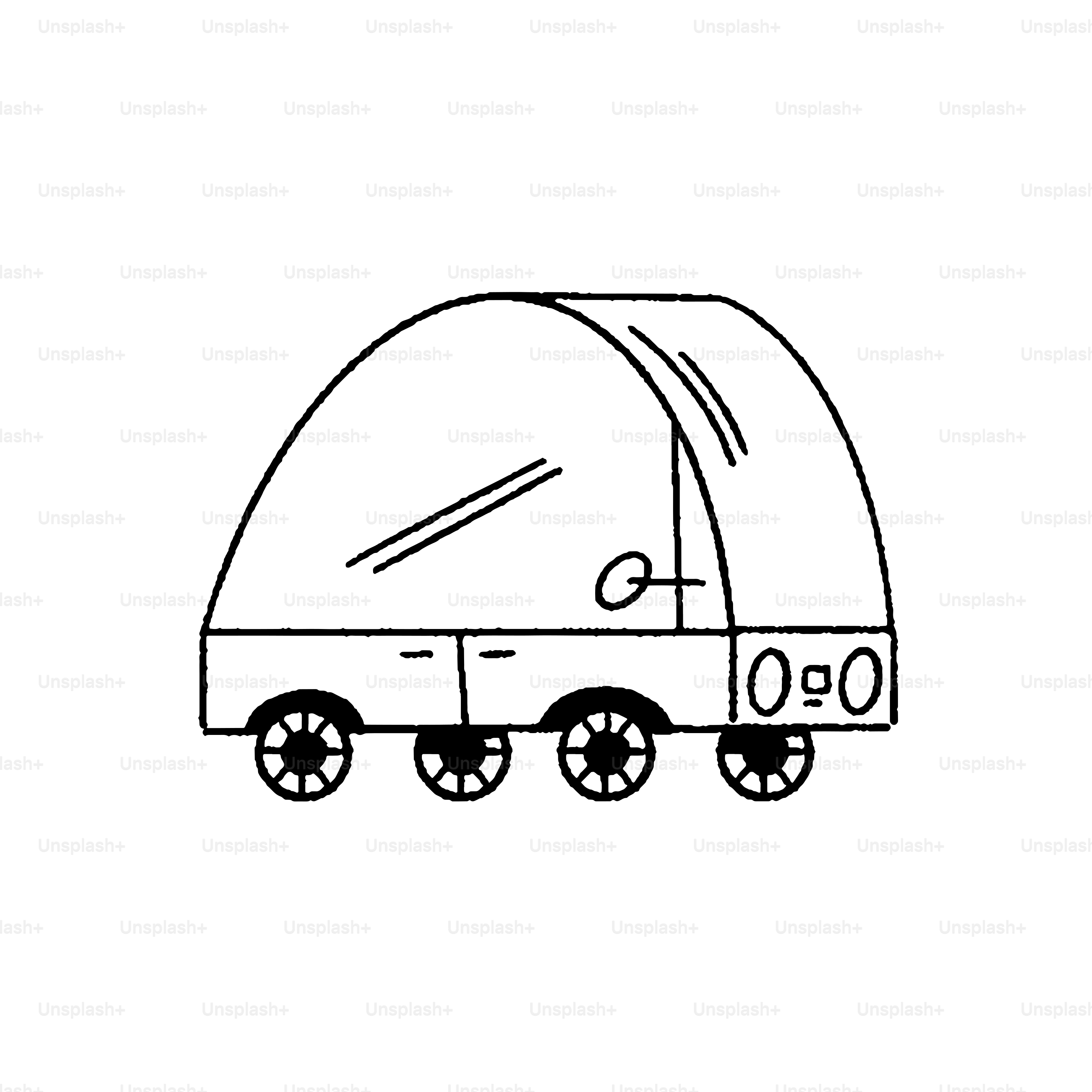 a black and white drawing of a car