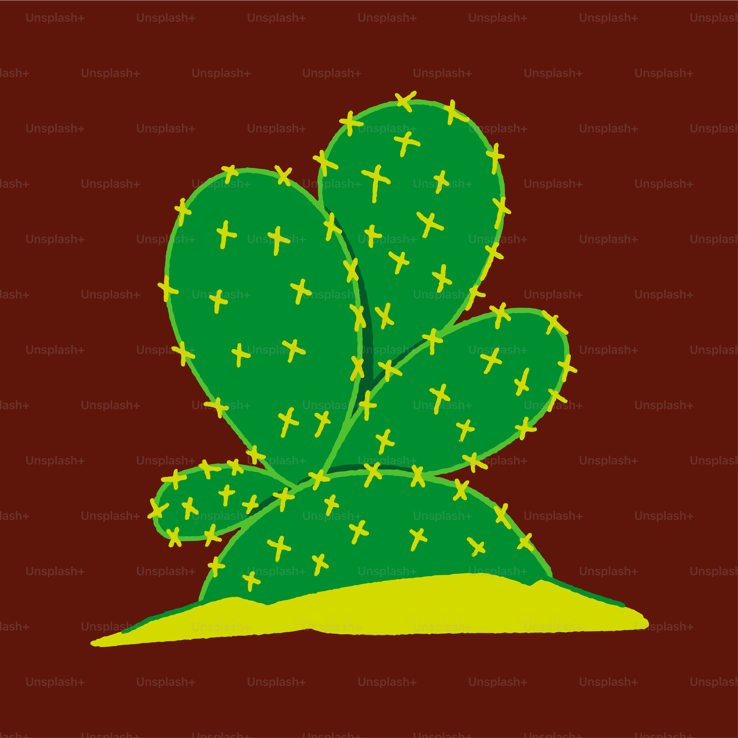 un cactus vert sur fond brun