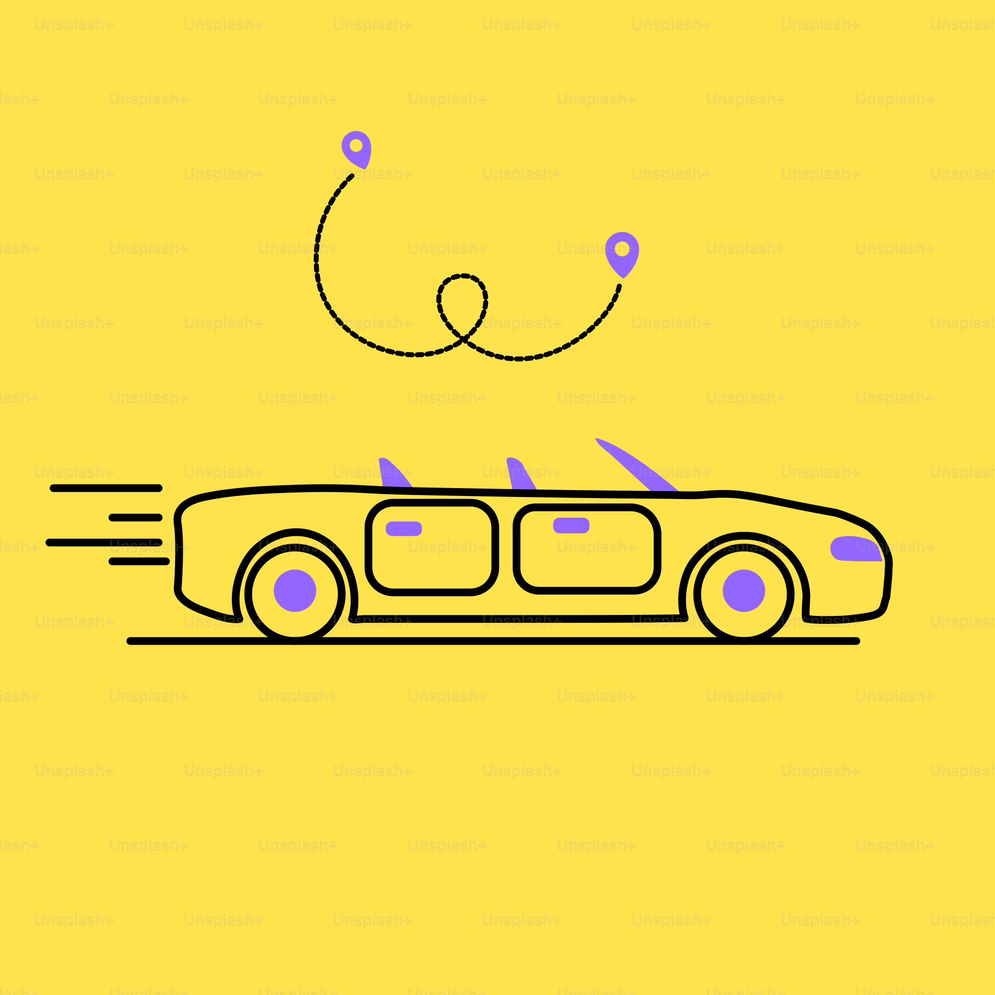 a drawing of a bus driving down a street