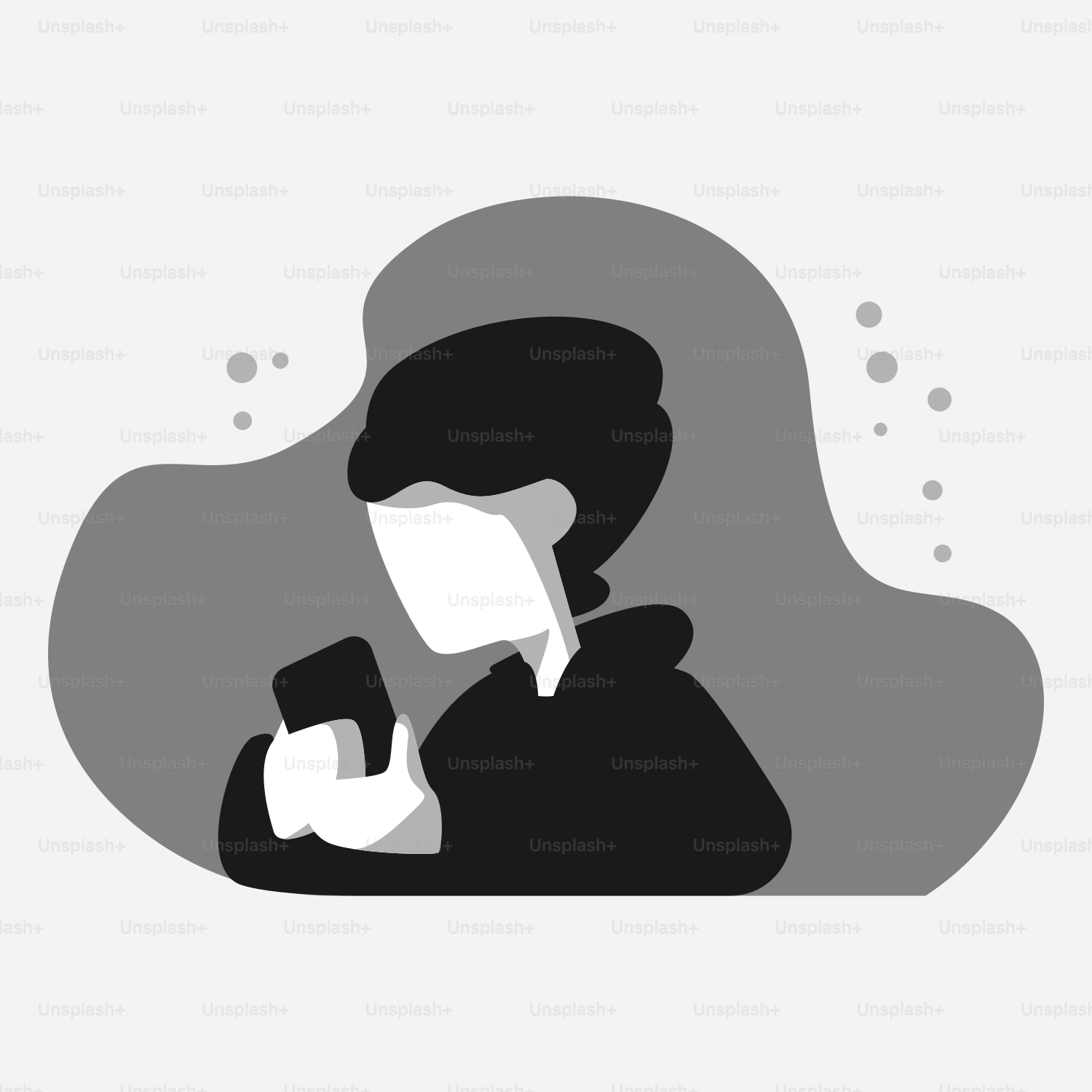 a silhouette of a person with a mask on
