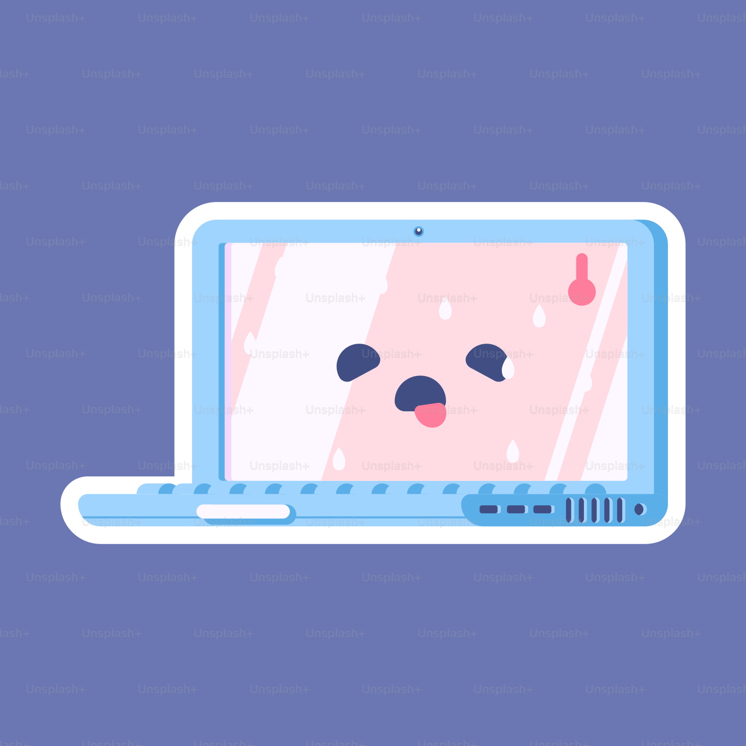 un ordinateur portable avec une tête de chien sur l’écran