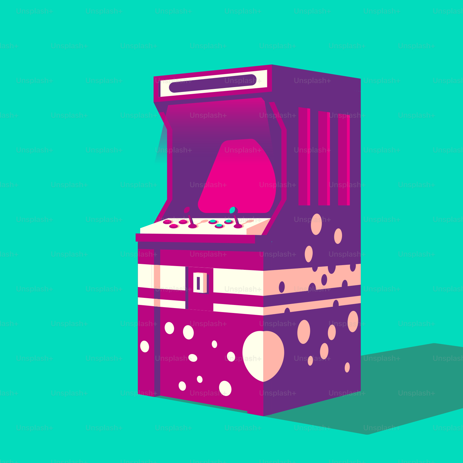 an old fashioned arcade machine with a blue background