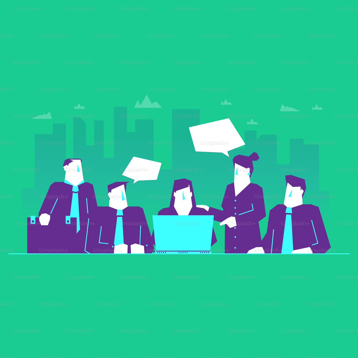 a group of people sitting around a laptop