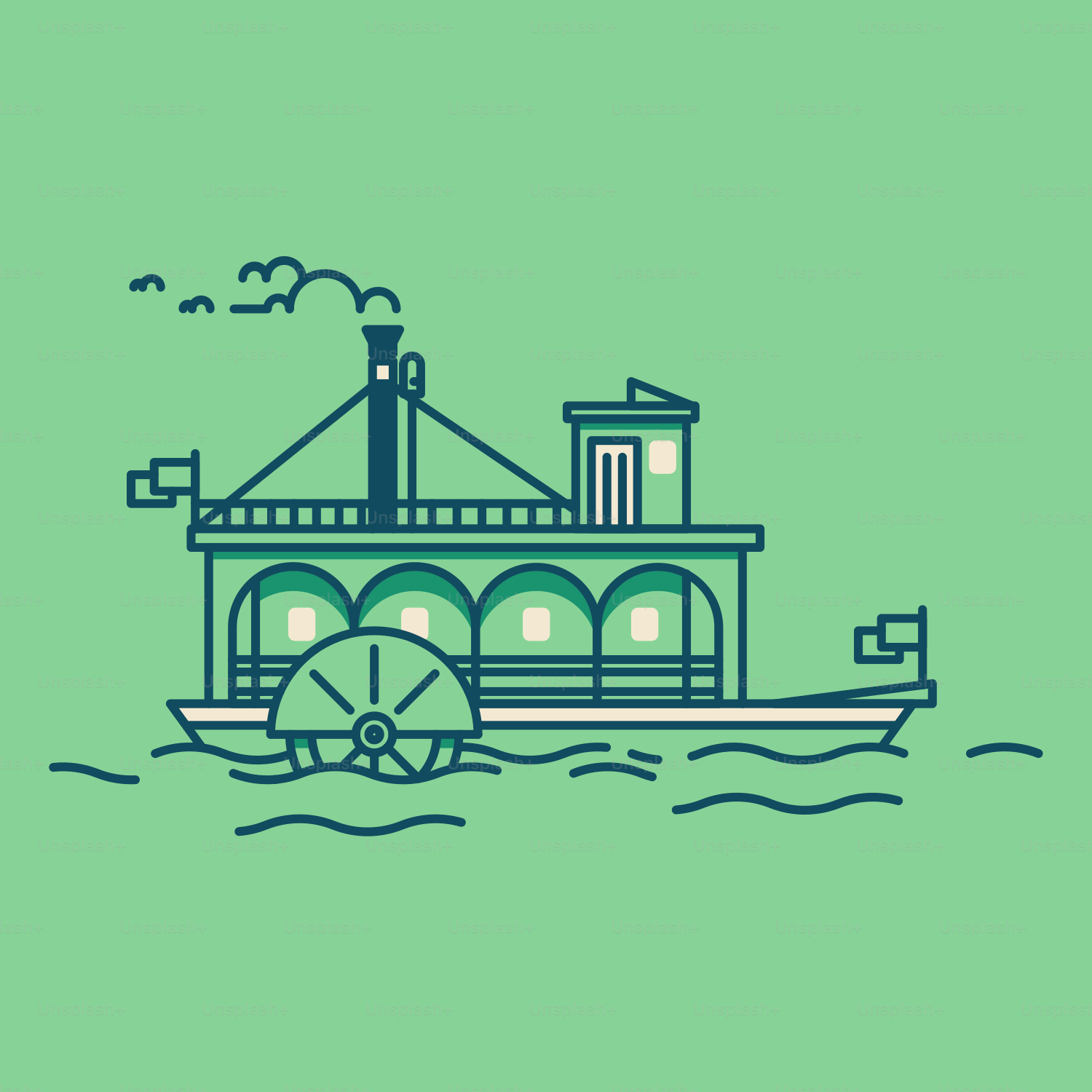 a boat floating on top of a body of water