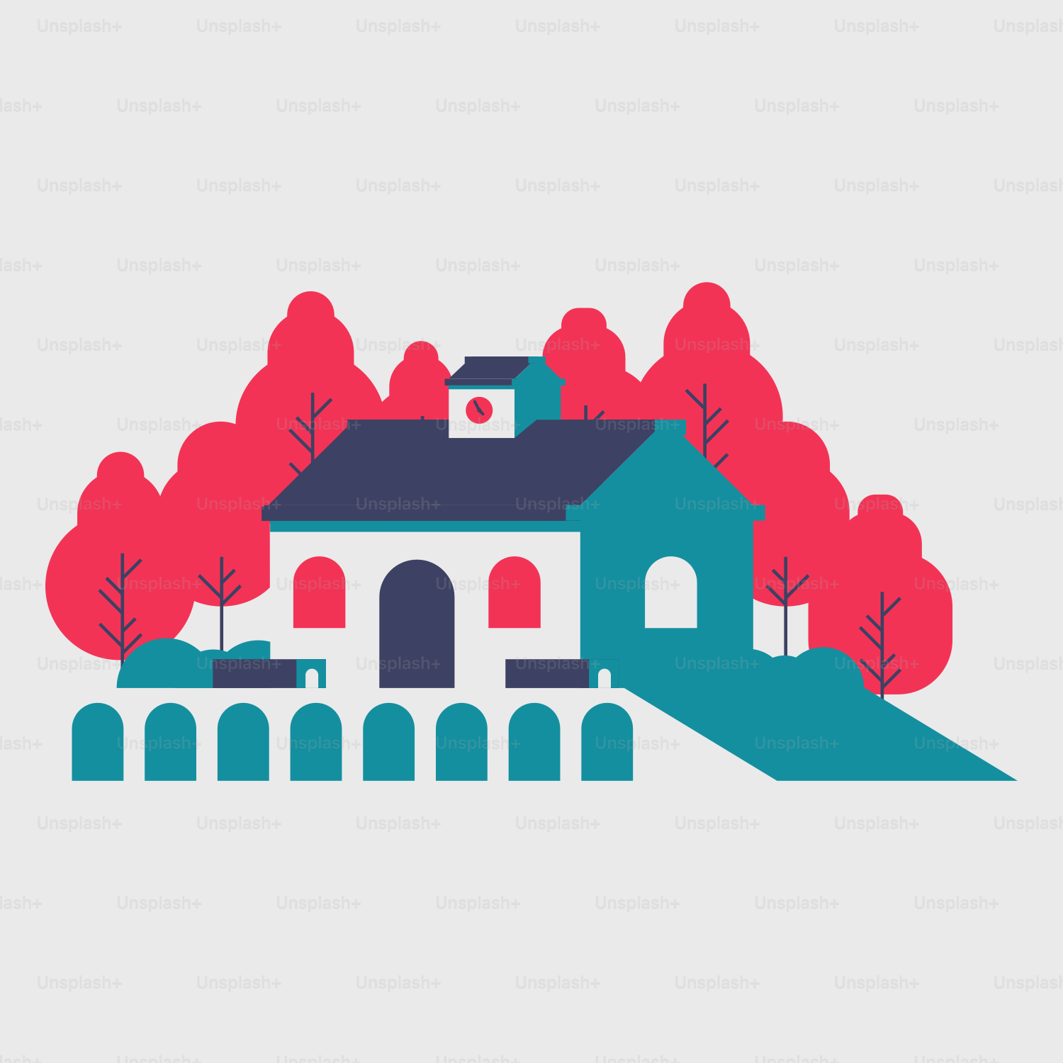 a house with trees in the background