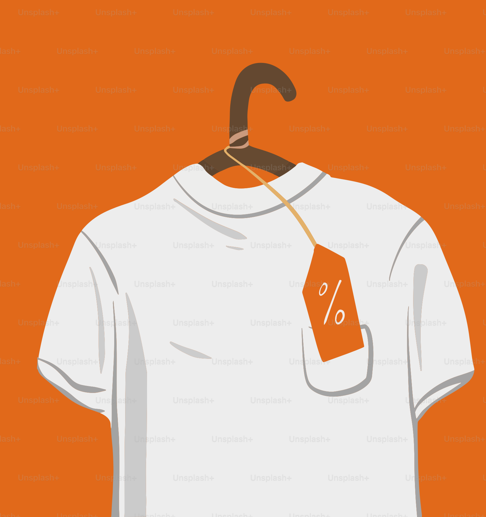 a t - shirt with a price tag hanging on a hanger