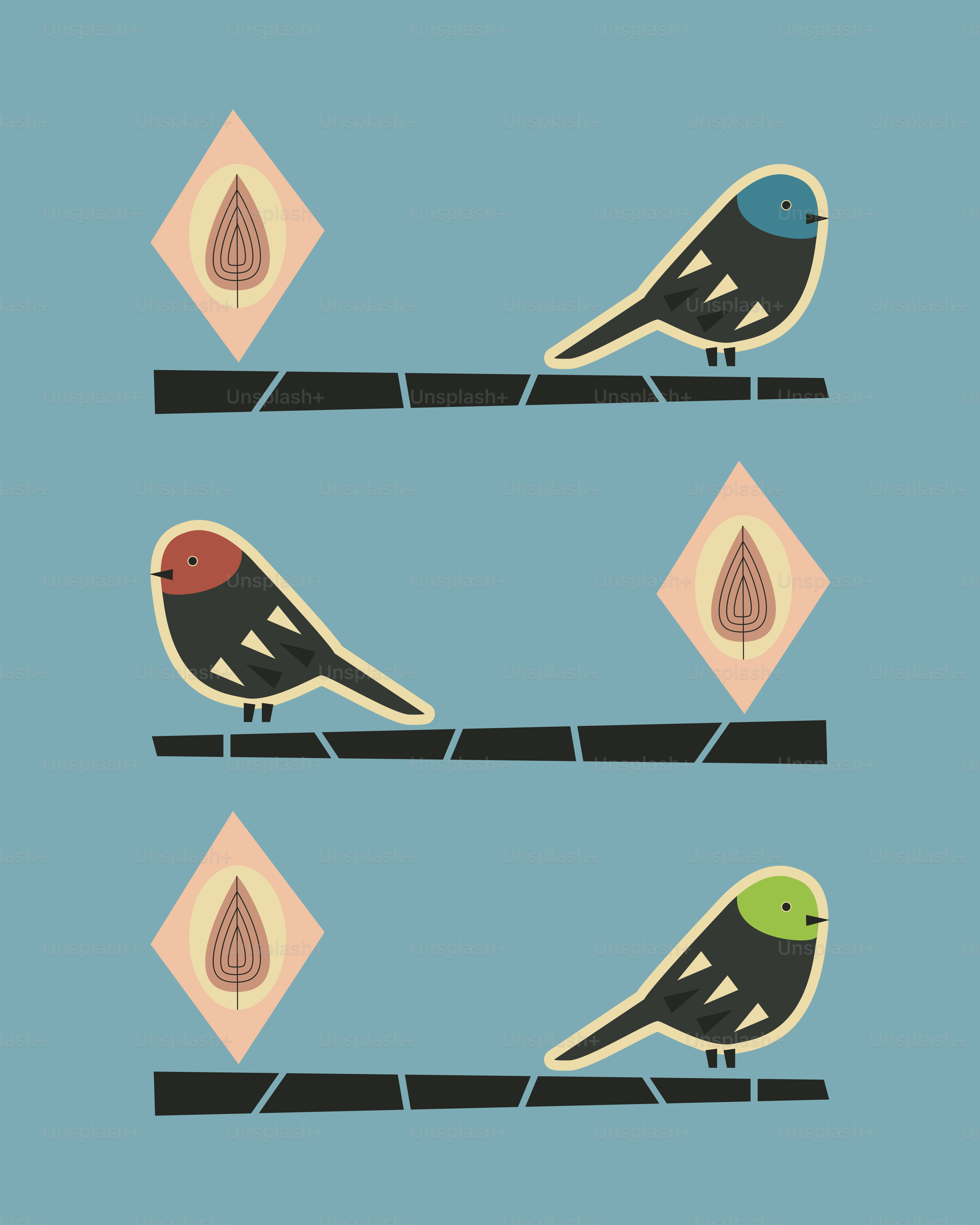 a couple of birds sitting on top of a tree branch