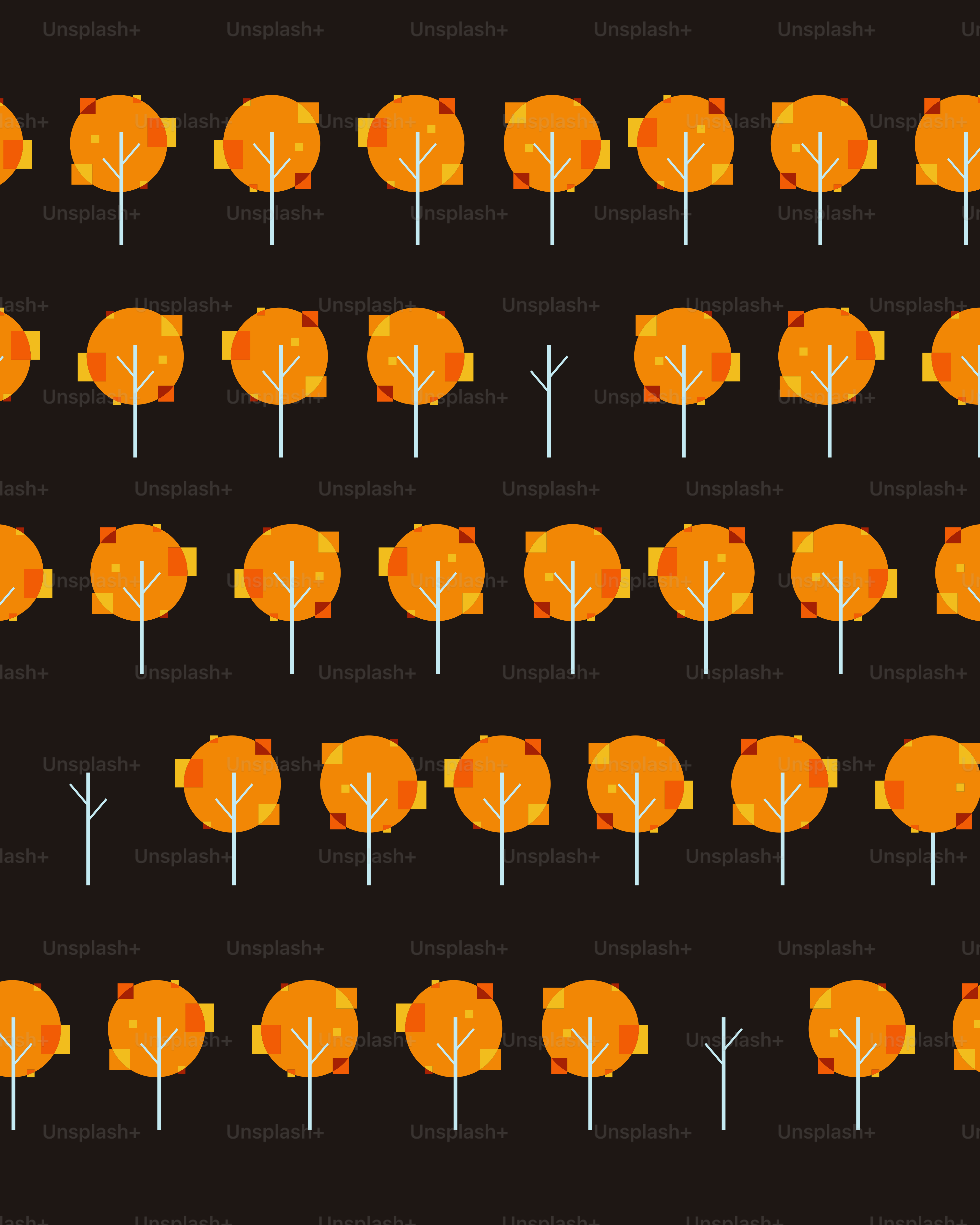 a group of orange trees on a black background