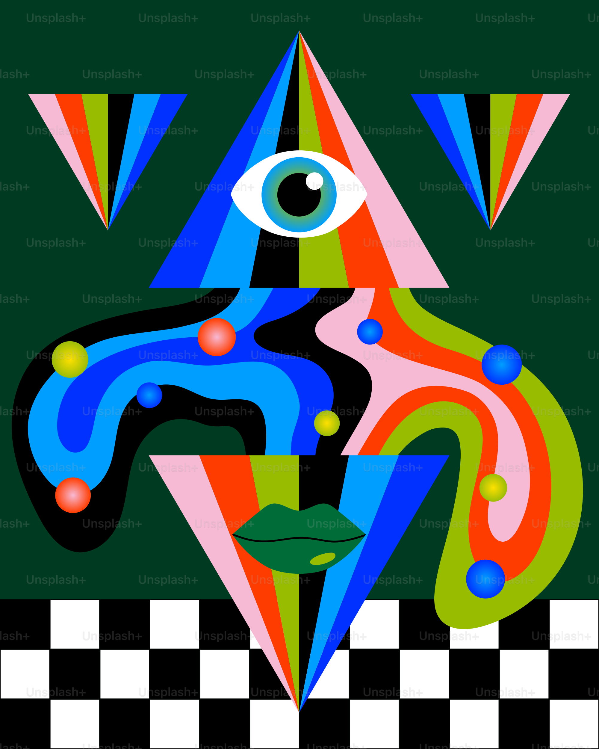 a painting of a person with an eye on it