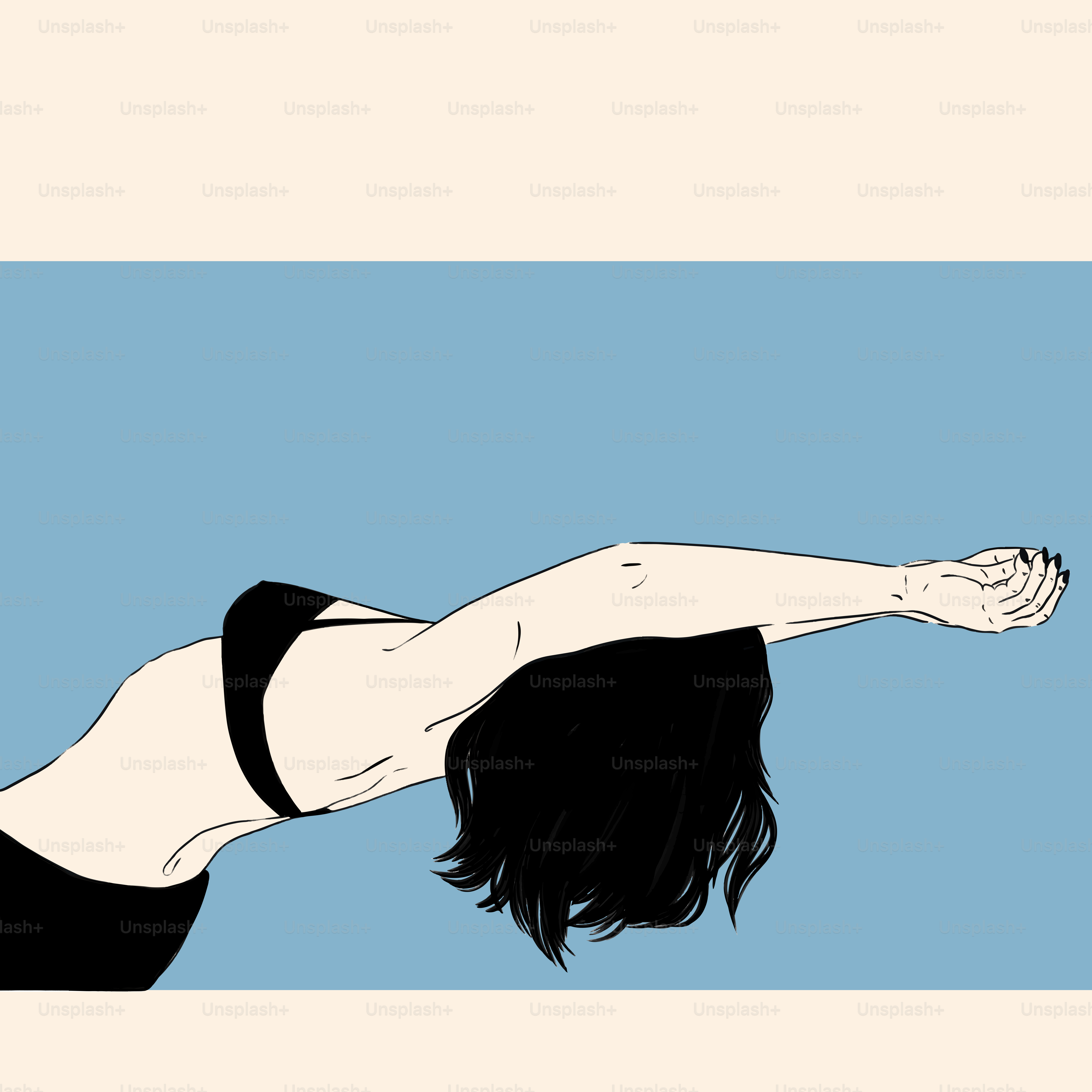 Un dessin d’une femme faisant une pose de yoga