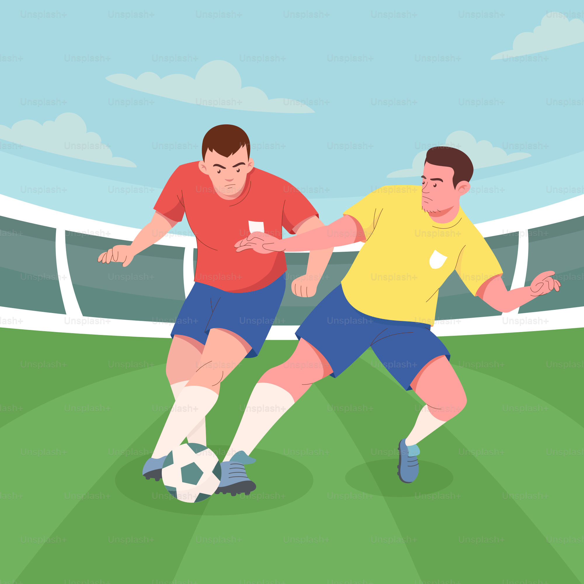 a couple of men playing a game of soccer