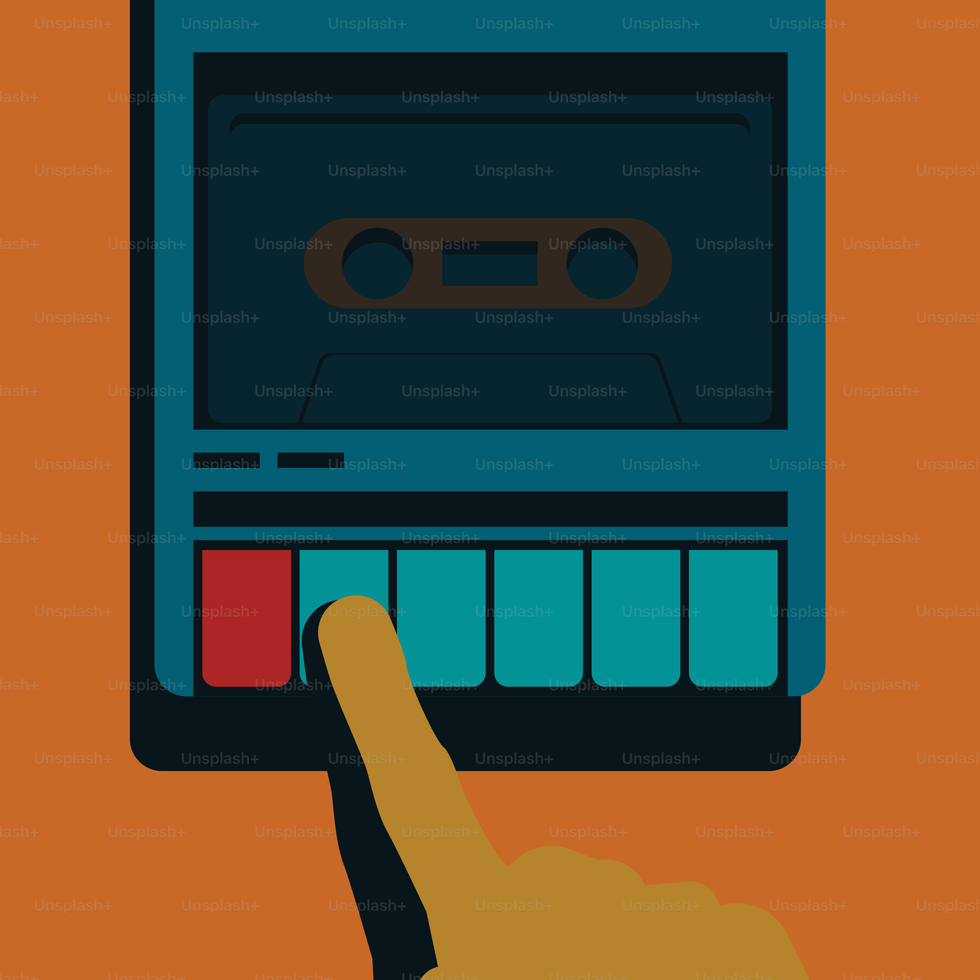 a hand is pressing a button on a television