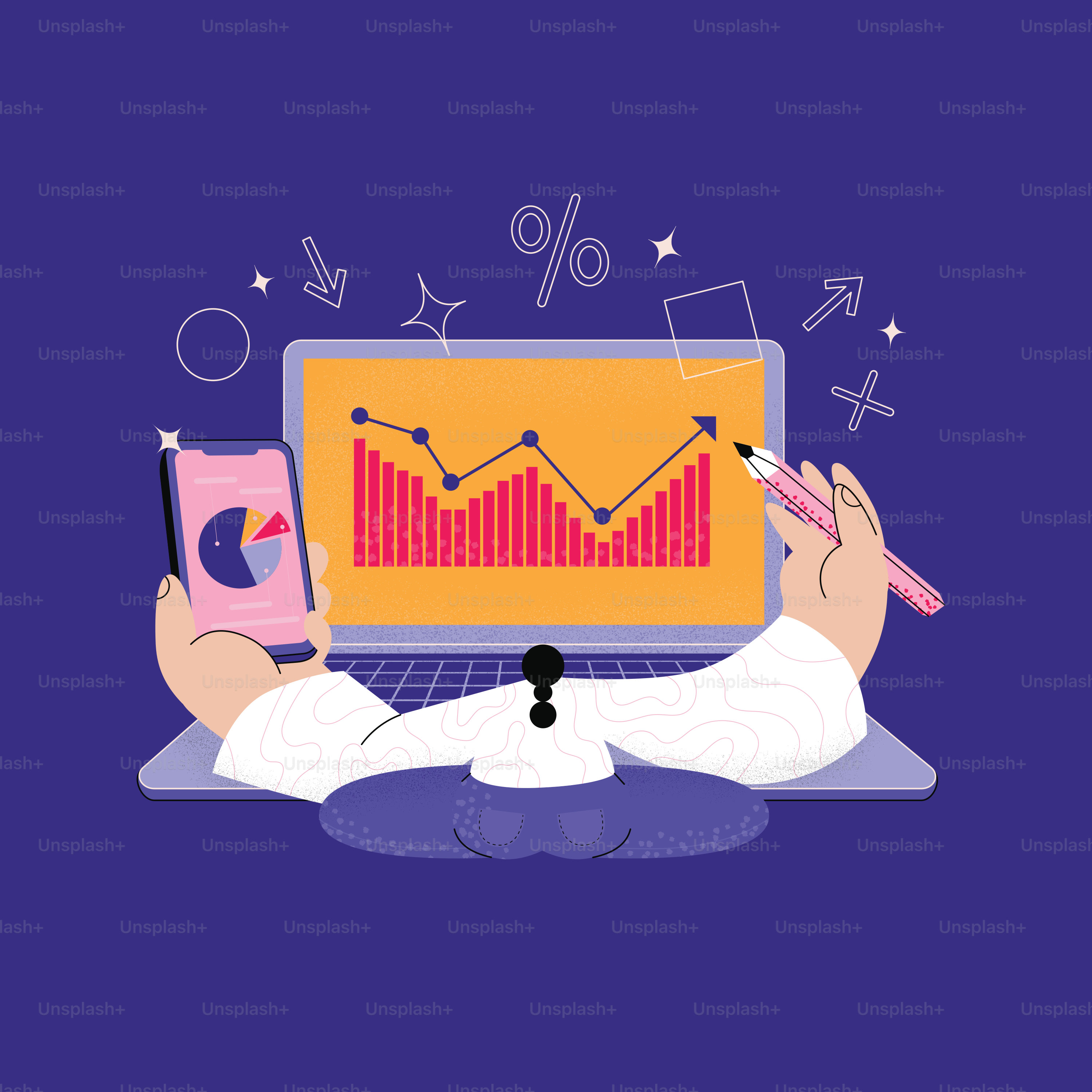 una persona che tiene un cellulare e un portatile