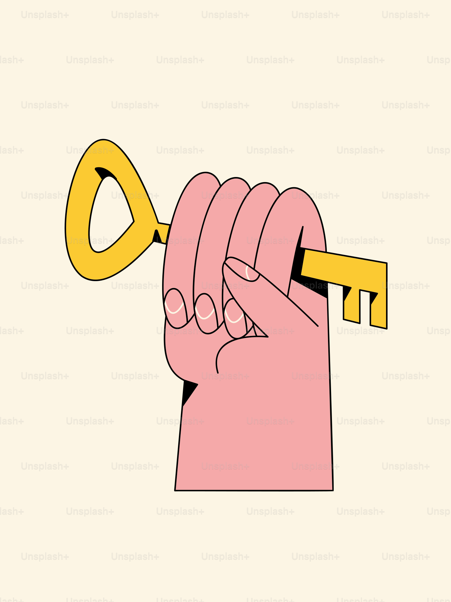 una mano que sostiene una llave dorada en forma de puño