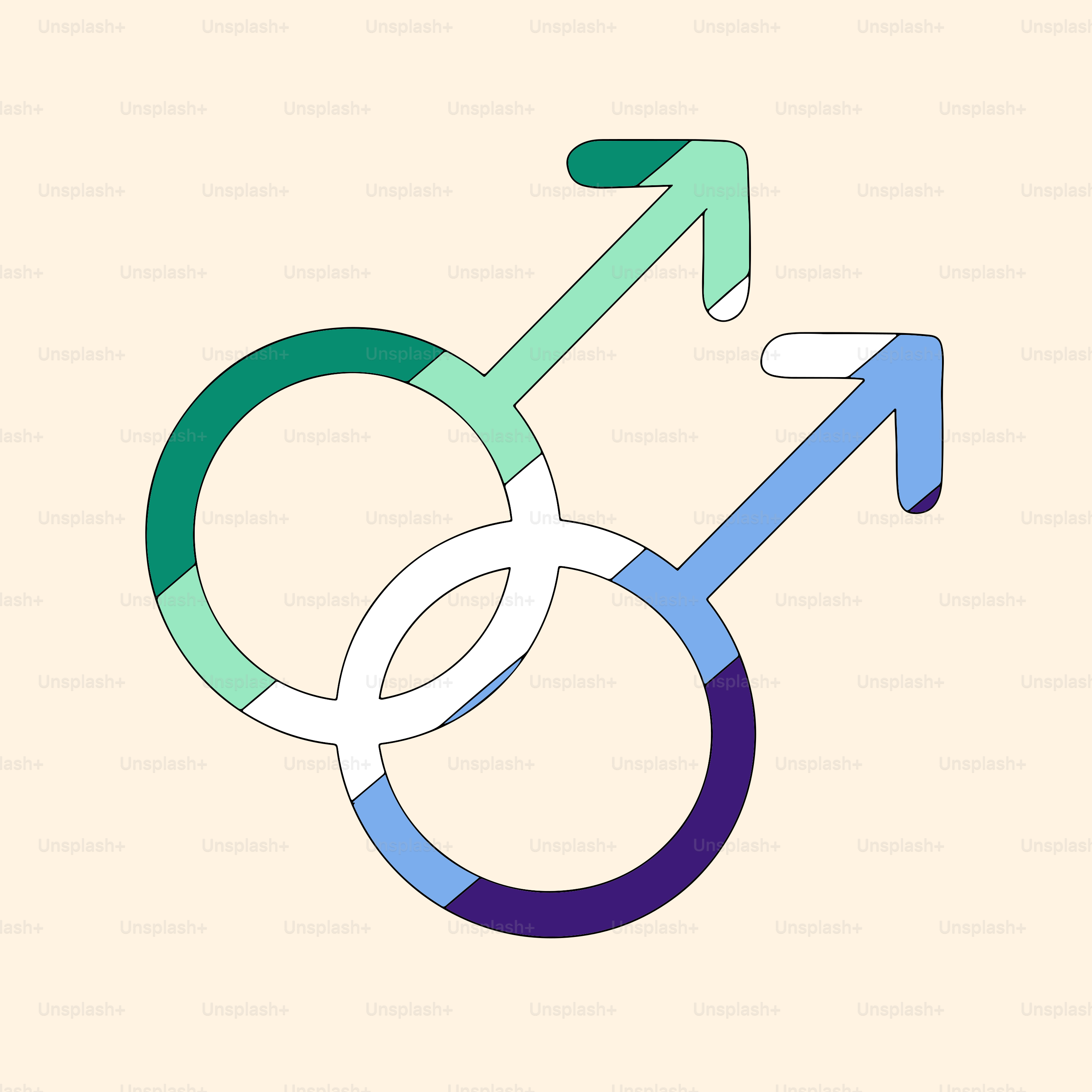 an image of a male sign with an arrow on it