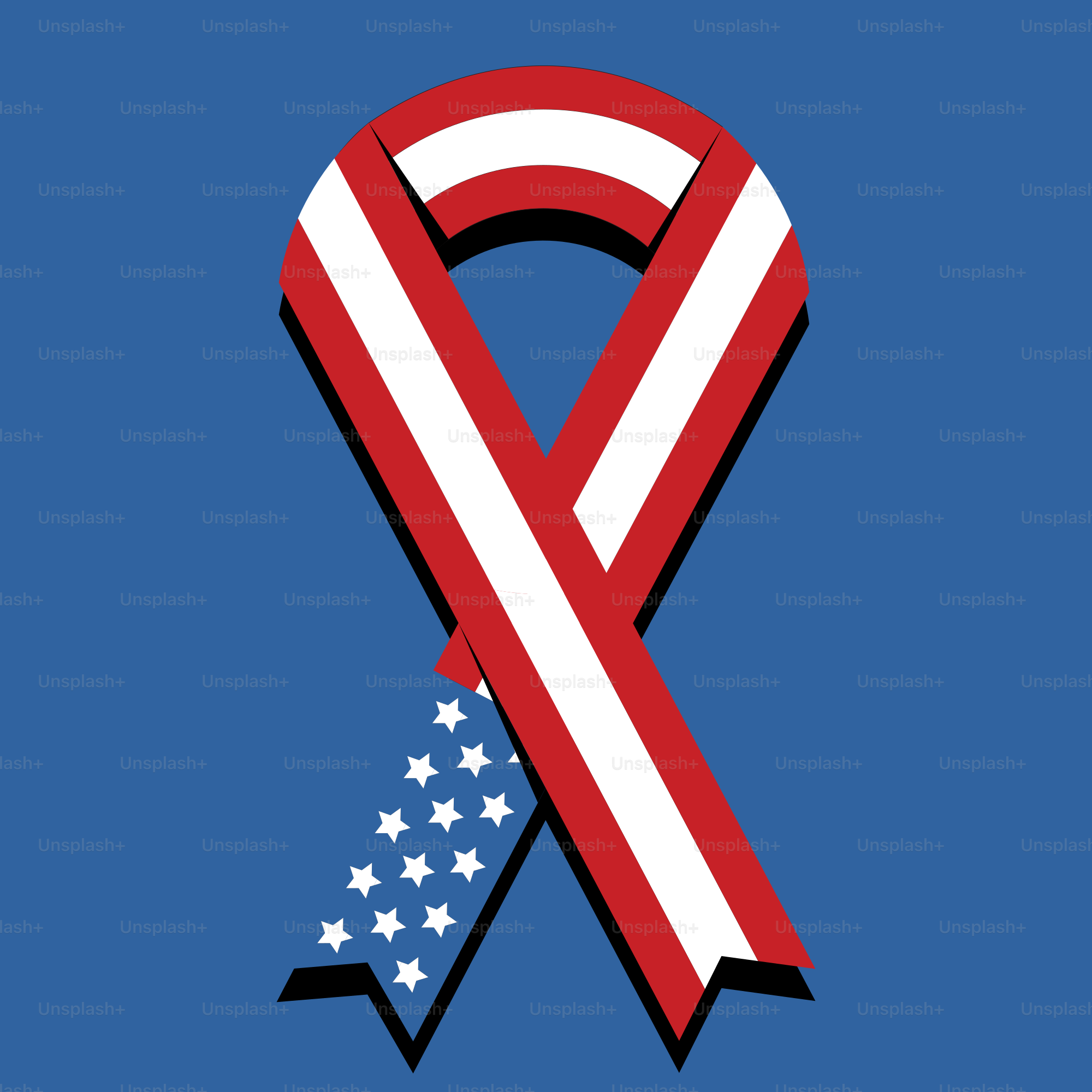 ein rot-weiß-blaues Band mit Sternen darauf