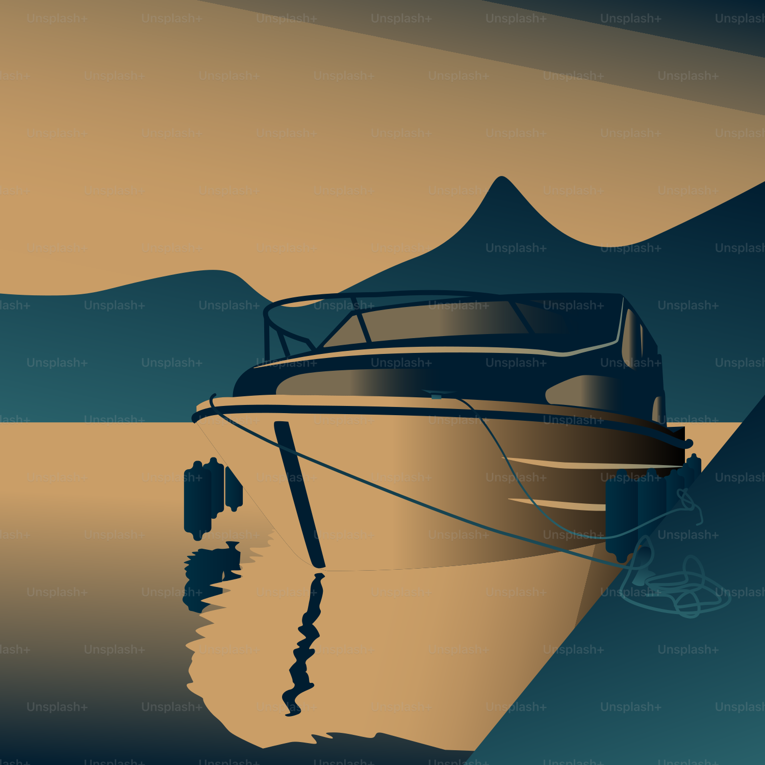 Una barca che galleggia sopra un specchio d'acqua