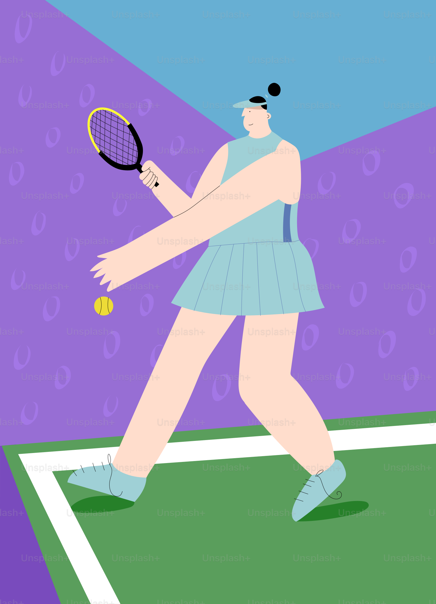 a woman in a blue dress holding a tennis racquet