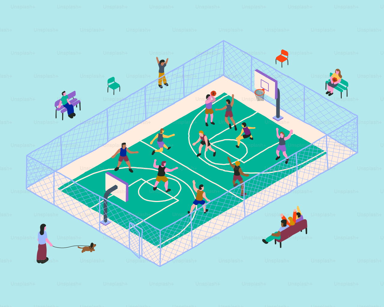 Eine Gruppe von Menschen, die ein Fußballspiel spielen