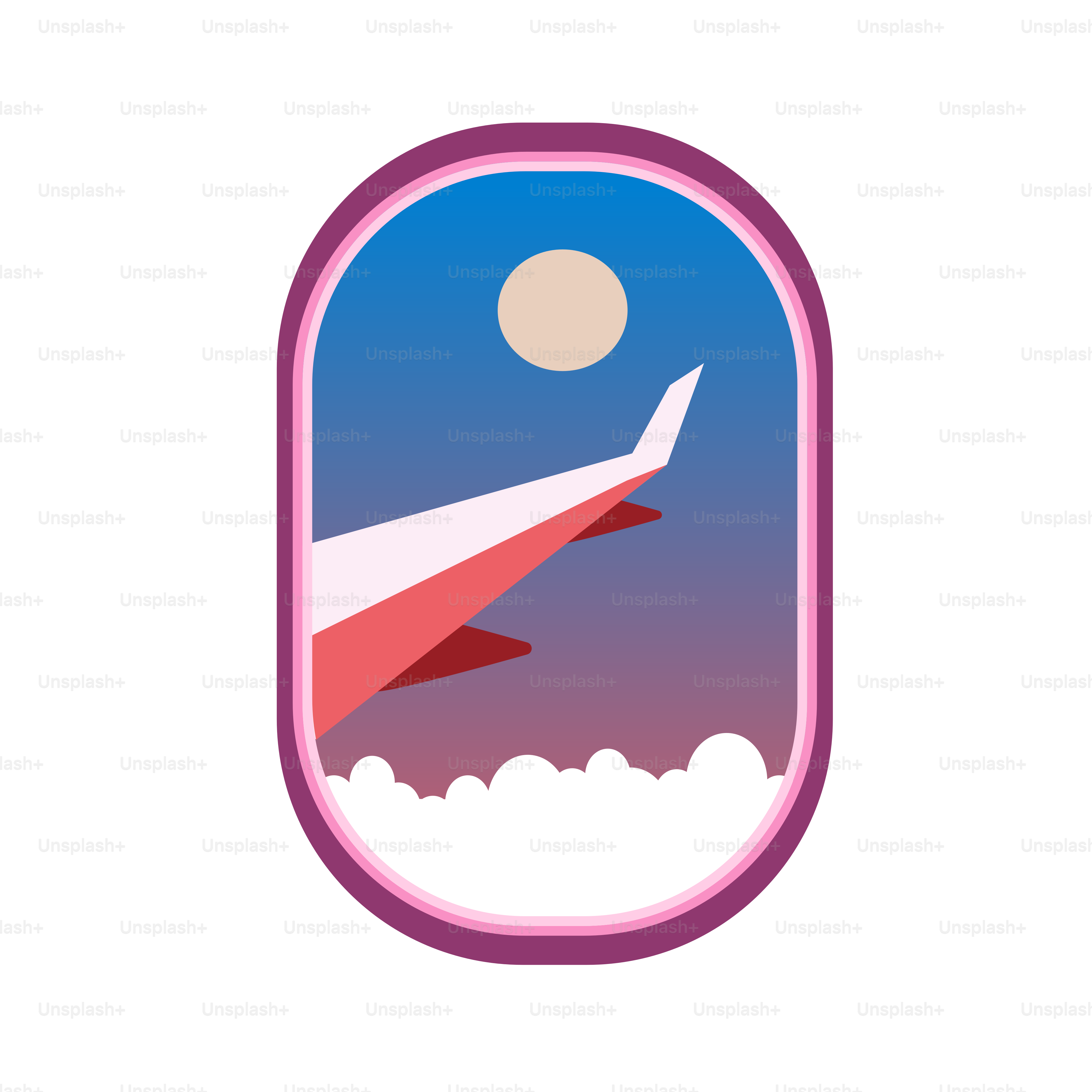 an airplane window with a view of the sky