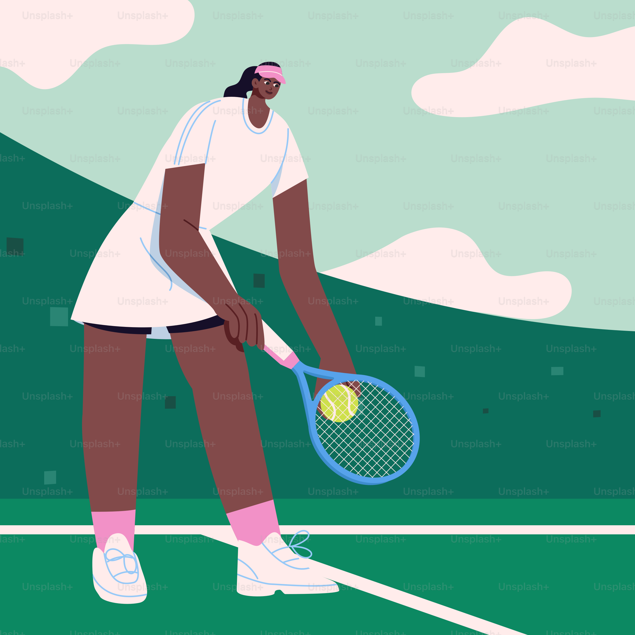 une femme tenant une raquette de tennis sur un court de tennis
