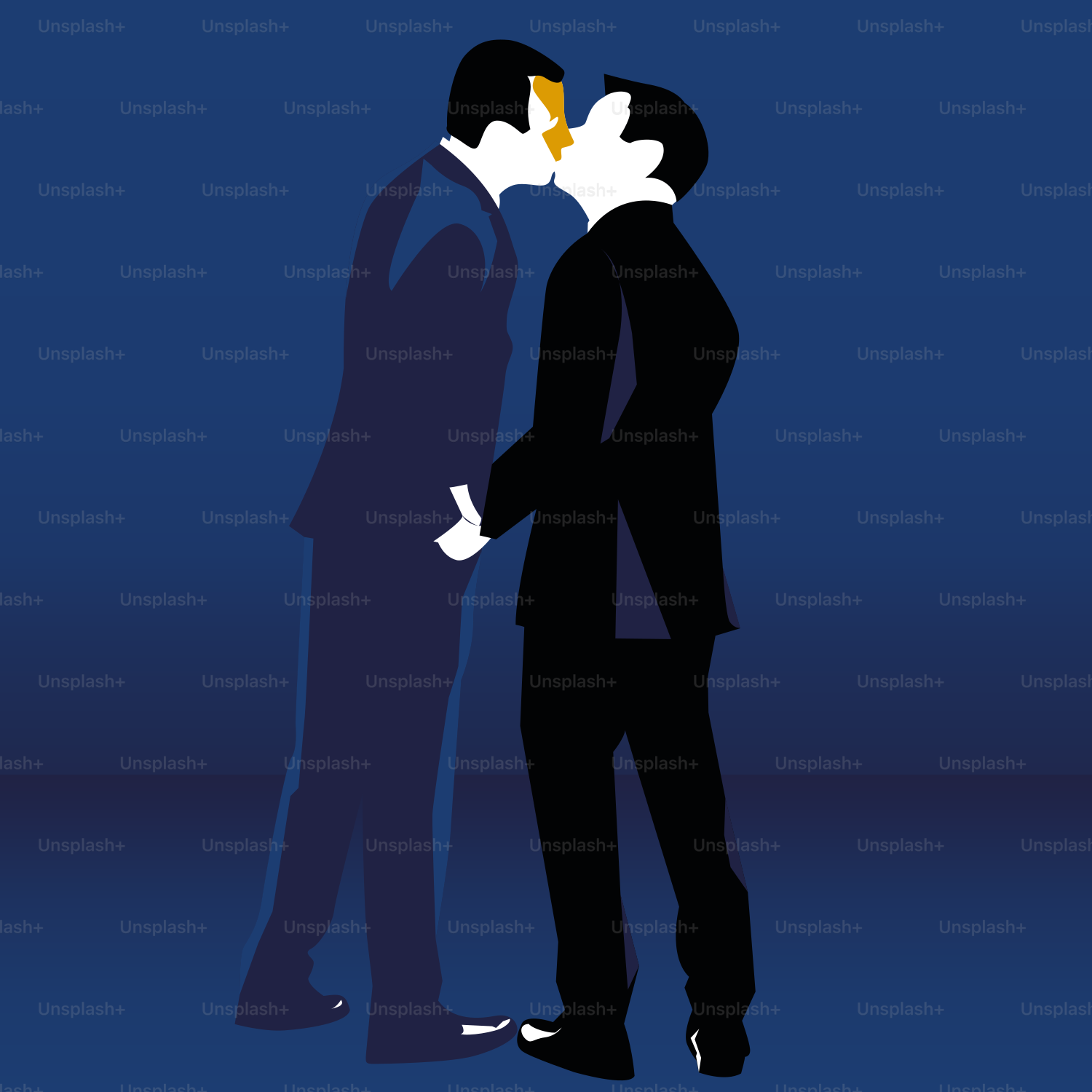 二人の男が並んで立っている