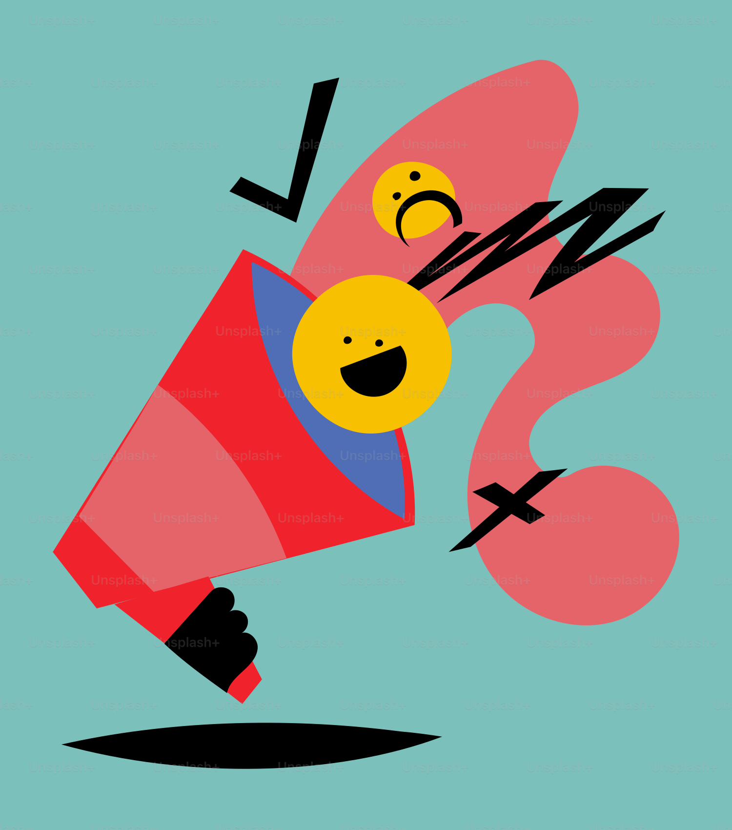 Um personagem de desenho animado segura um copo vermelho