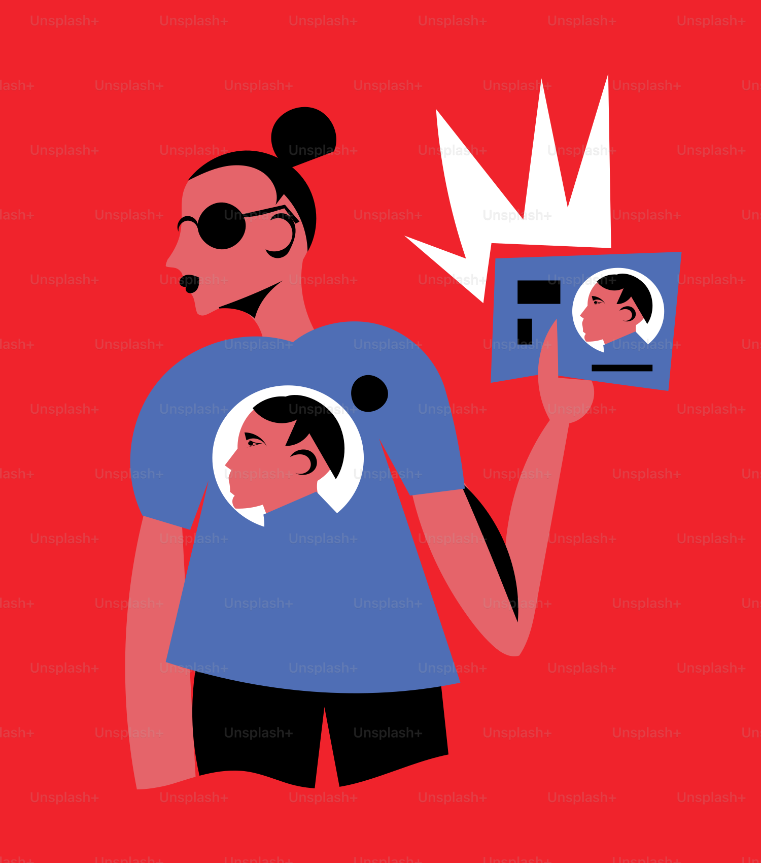 una donna che tiene in mano l'immagine di un bambino