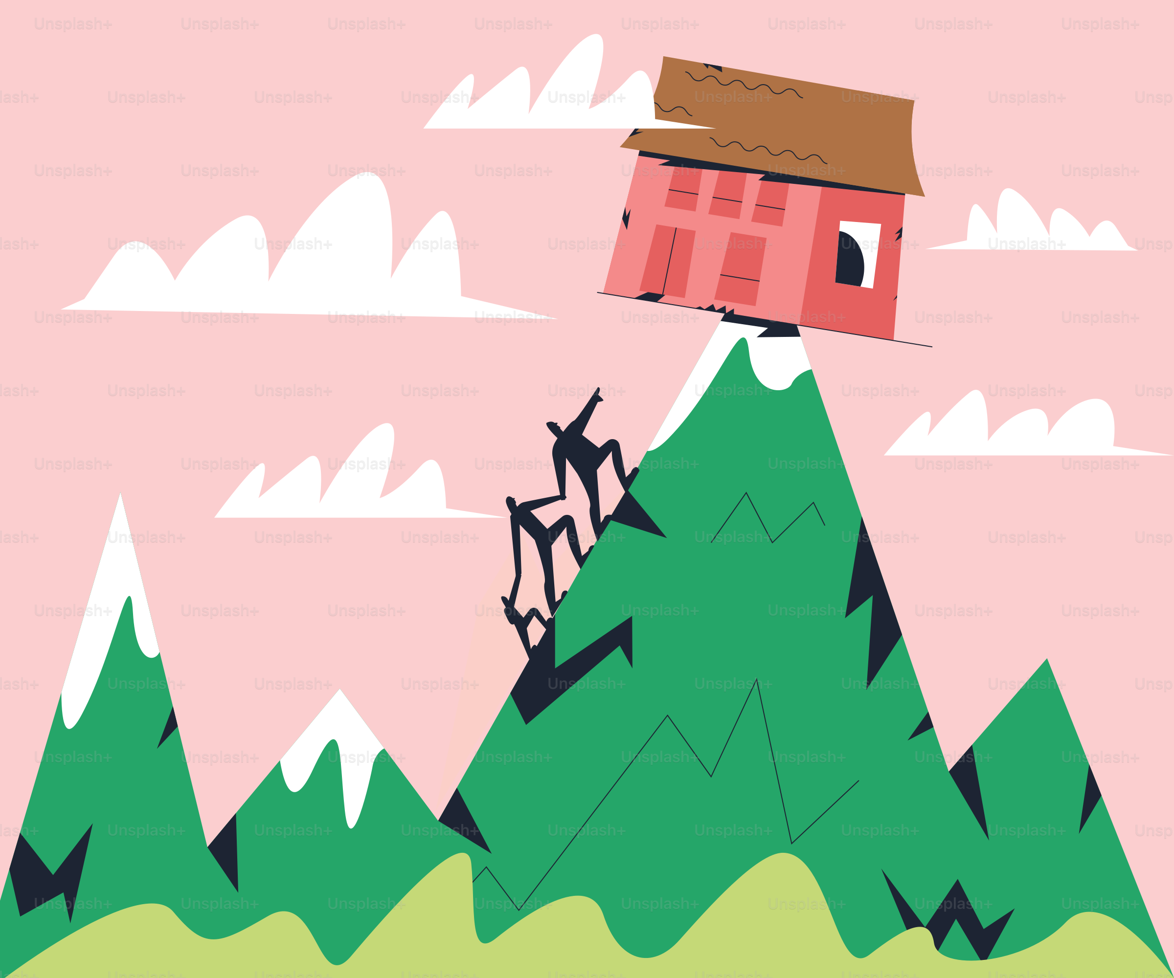 a group of people standing on top of a mountain