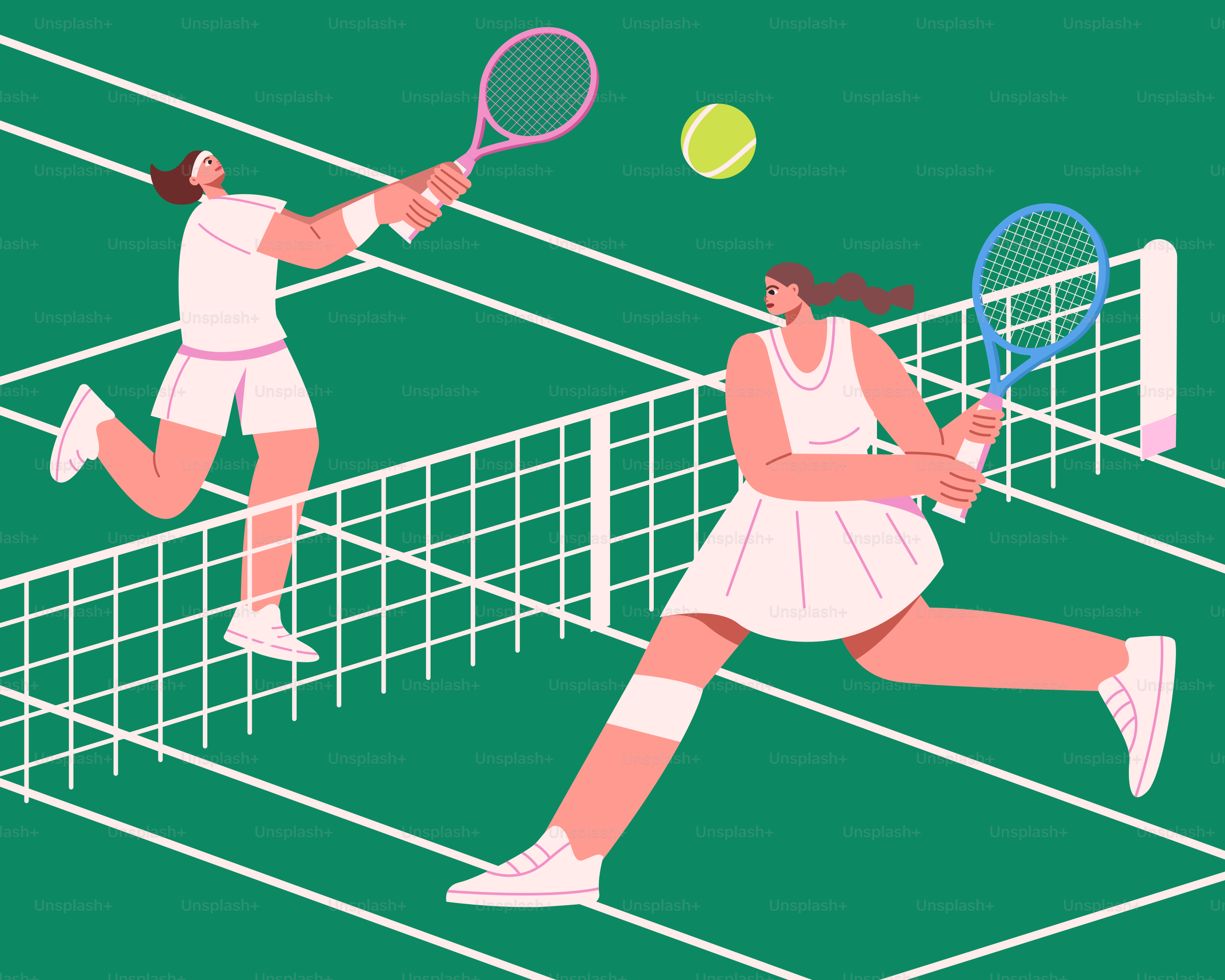 Un paio di donne che giocano a tennis
